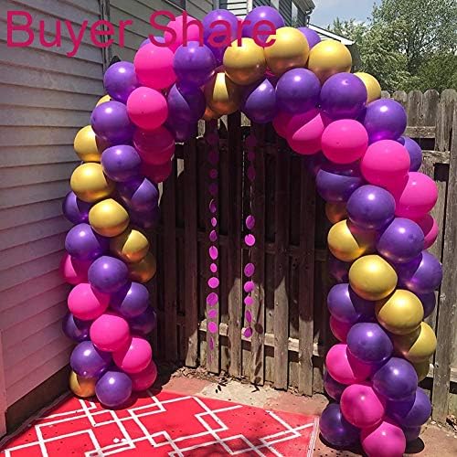 50-Pack 12-Inch Latex Balloons &#x2013; Purple, Fuchsia, Chrome Gold, Pink Confetti for Bachelorette, Baby Shower, Birthday, Graduation, and Anniversary Party Decorations