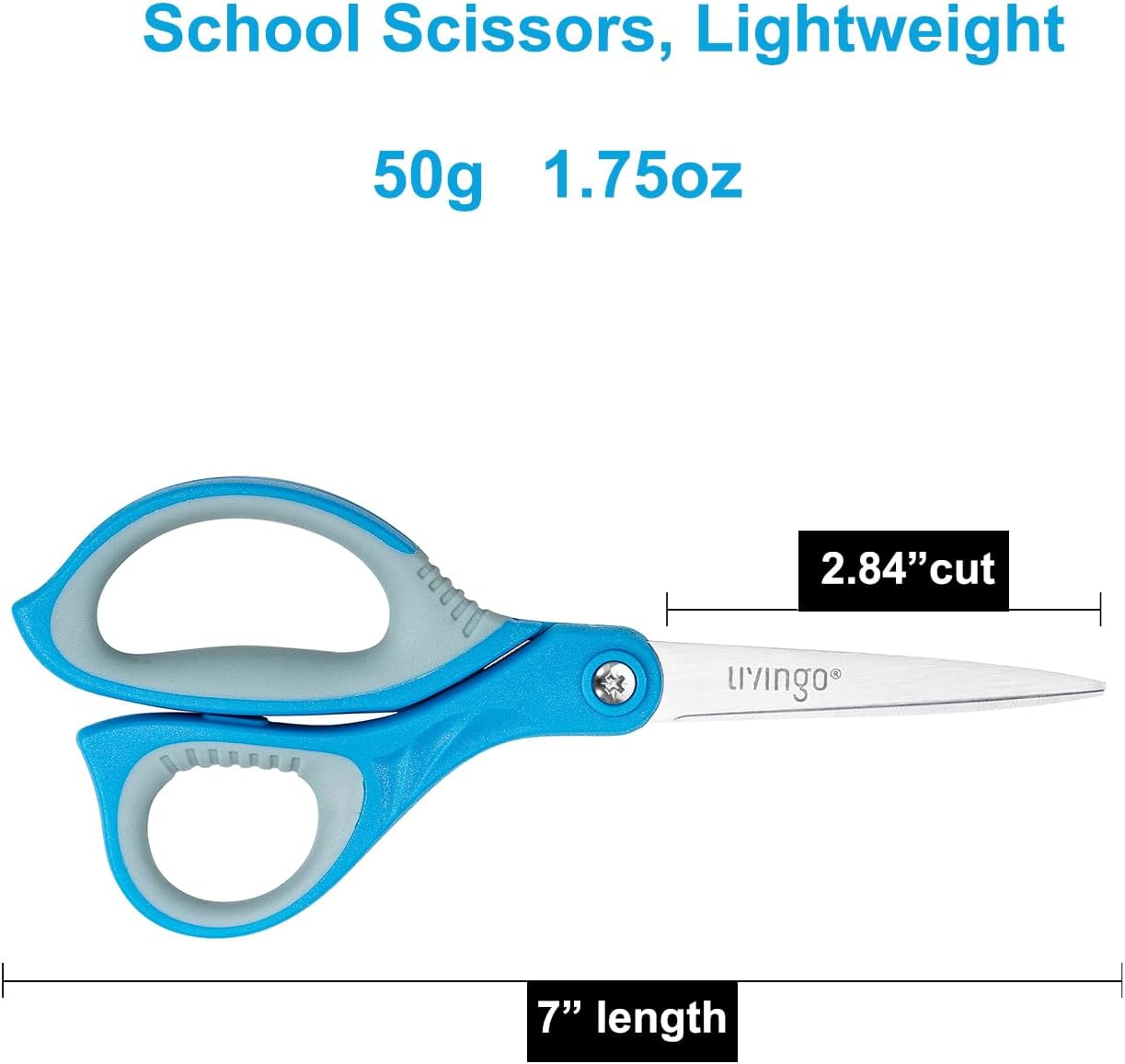 7" School Scissors 3-Pack – Sharp Pointed Tip, All-Purpose, Right & Left Handed for Students, Teachers & Crafts