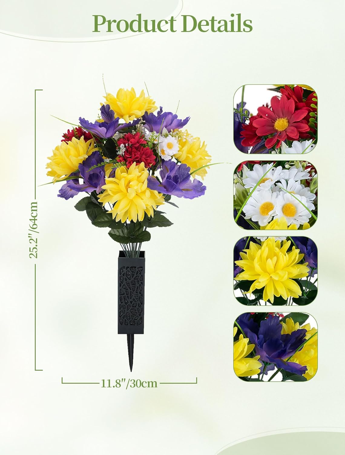 Artificial Memorial Flowers for Cemetery Summer Bushes