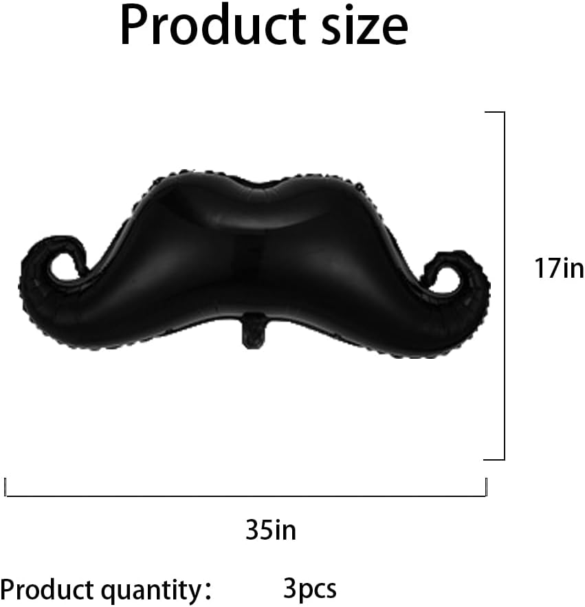 Beard Balloons Father&#x27;s Day Balloons Big Black Beard Foil Balloons for Father&#x27;s Day Party Decorations Father&#x27;s DayThemed Party Father&#x27;s Day Birthday Party Father&#x27;s Day Decor Supplies 3pcs