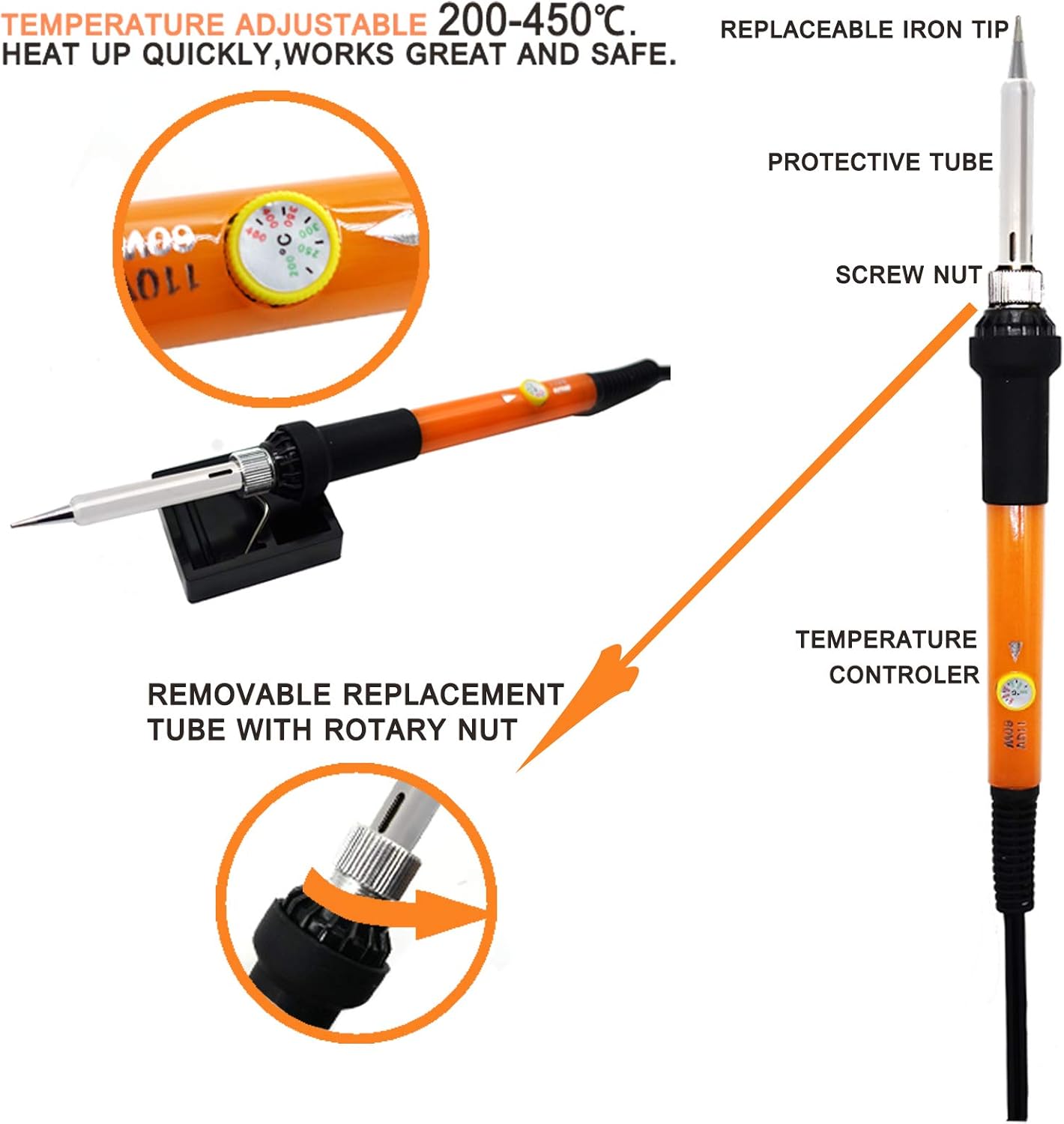 Wood Burning Kit, 110 Pieces Wood Burning Tool with Adjustable Temperature 200-420°C, Professional Wood Burner Pen for Embossing Carving Soldering