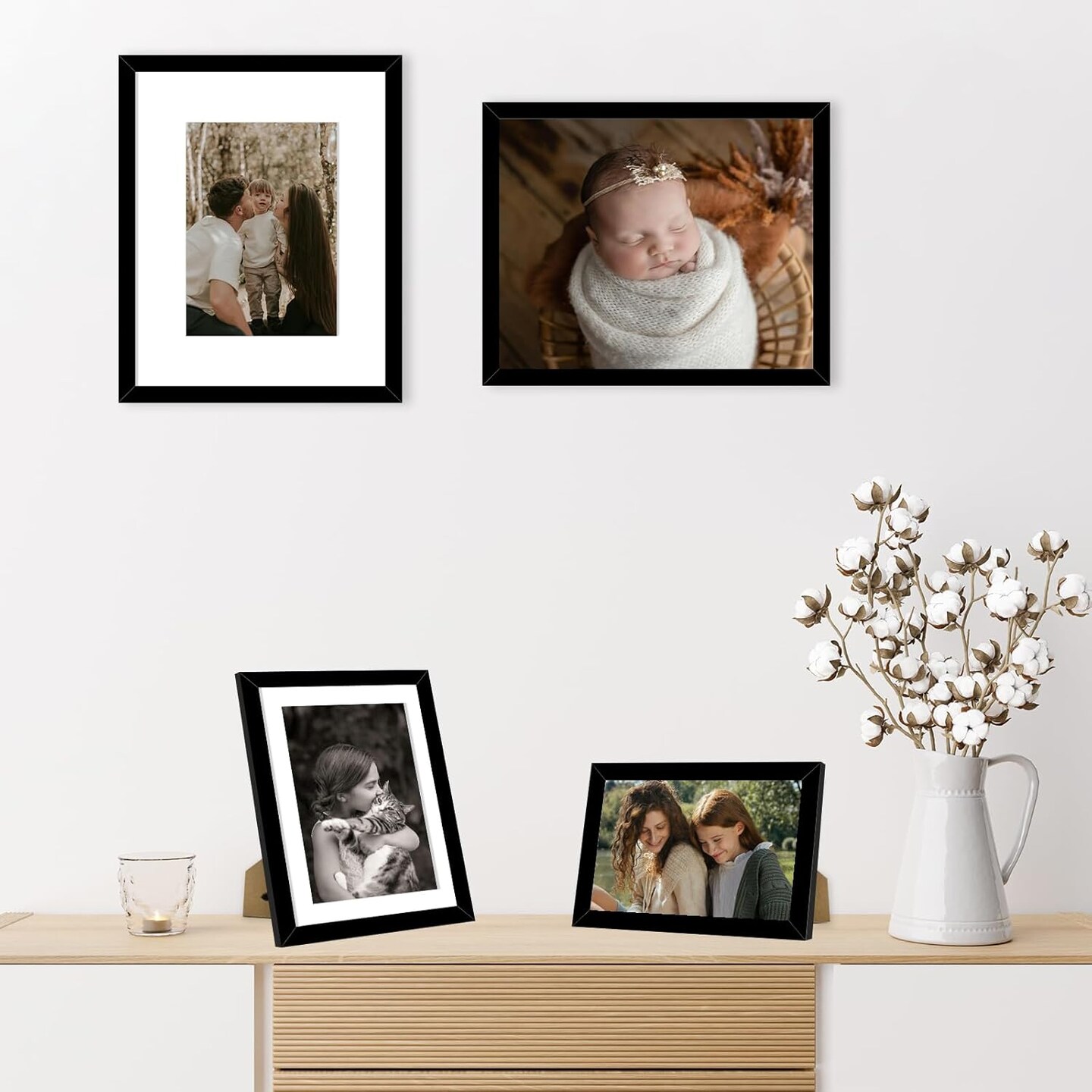 10 Packs Picture Frames Collage Wall Decor for Wall Hanging or Tabletop, 8x10, 5x7, 4x6 Multi Sizes Photo Frames, Collage Picture Frames for Family Wall Decor, Gallery Wall Frame Set, Black