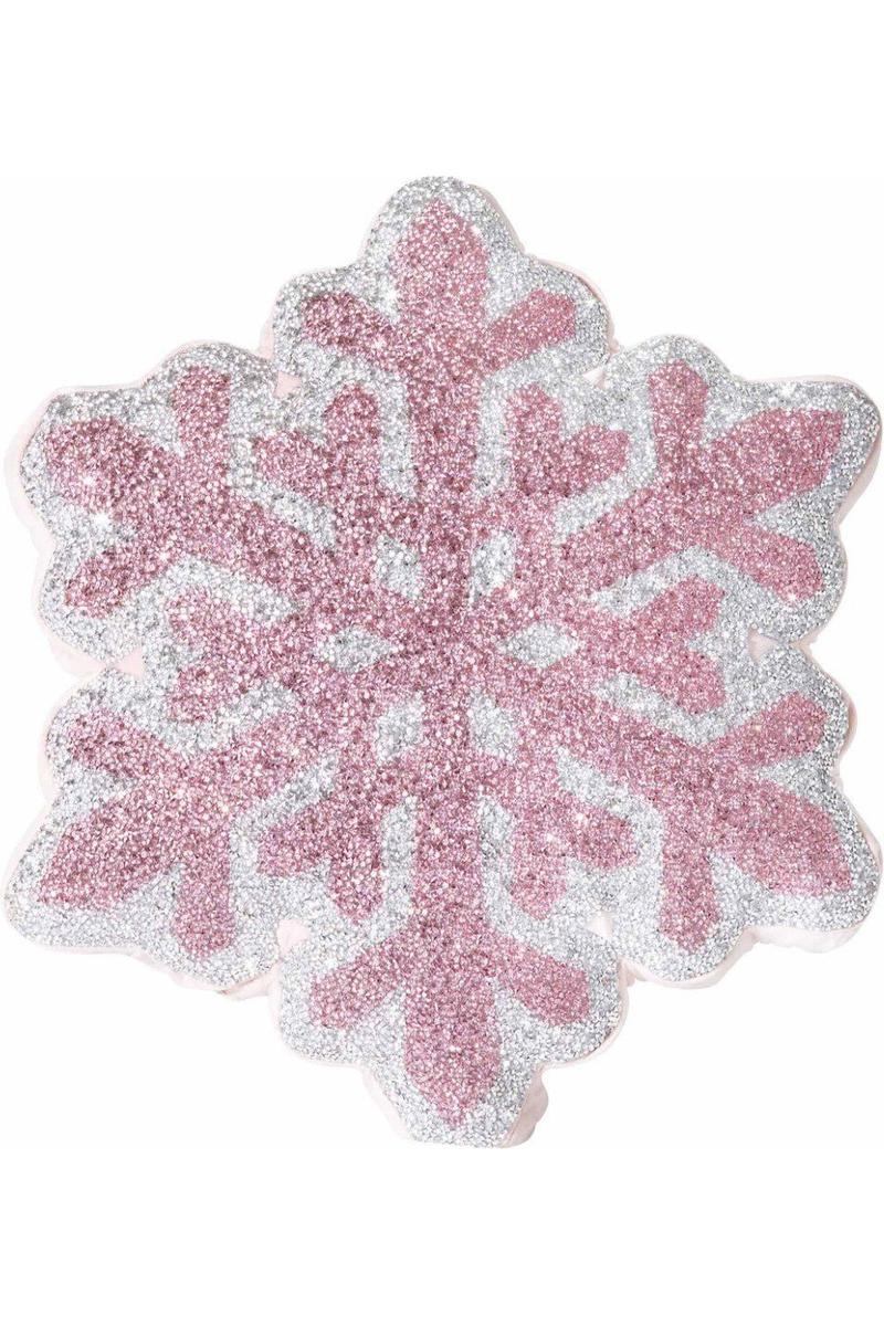17&#x22; Snowflake Shaped Pillow: Pink