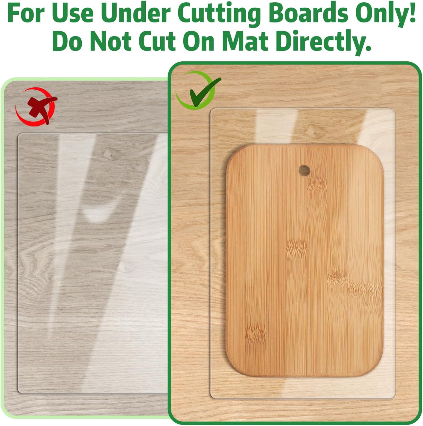 Non-Slip Cutting Board Mat, Clear Anti-Slip Cutting Board Mat for Home Cooks and Chefs, Safety Grip Mat Under Kitchen Cutting Boards, Dishwasher Safe Great as Drawer Liners (10&#x22; x 15&#x22;, 1 Pack)