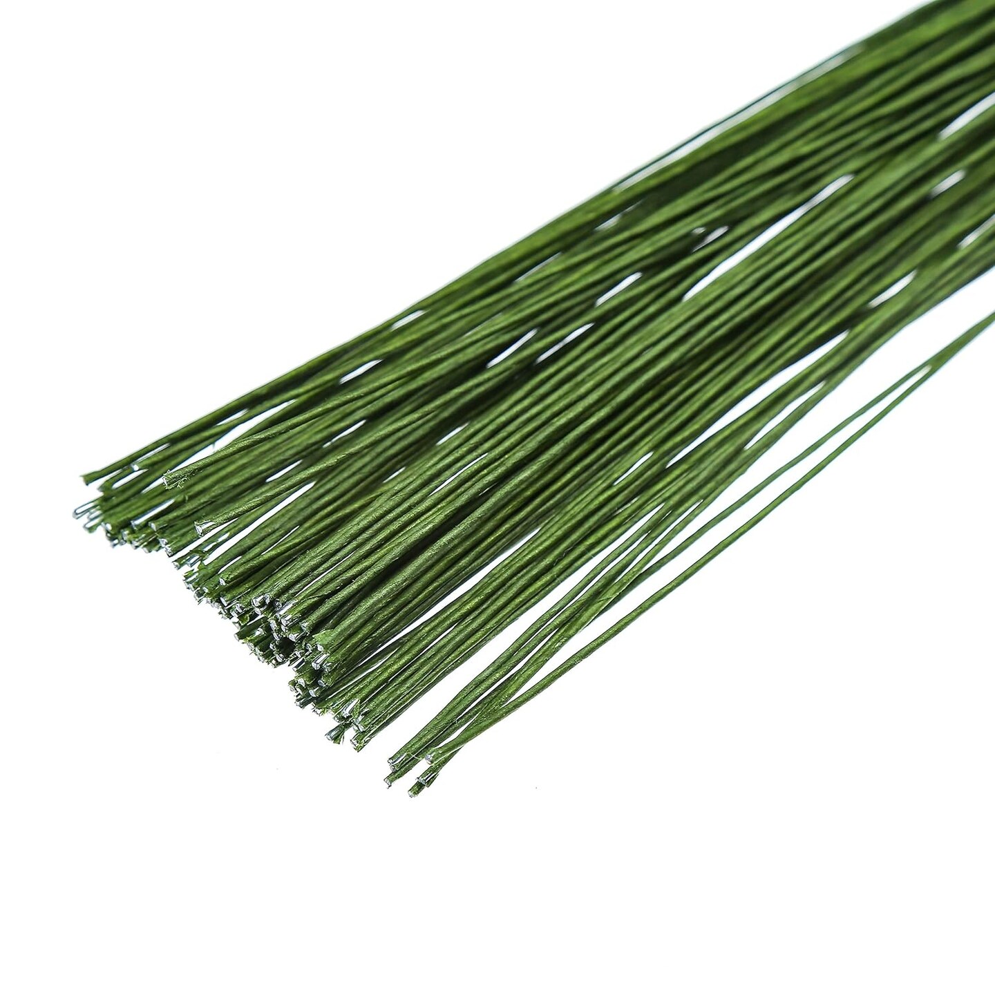 18 Gauge Dark Green Floral Paper Wrapped Wire 16 inch, 100/Package