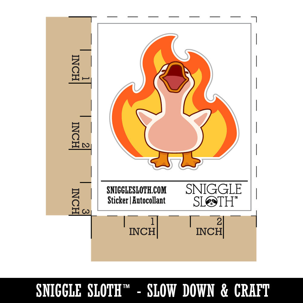 Water Bottle Sticker Set Evil Goose Laughing Fire Funny Cackle Villain Cute Waterproof Vinyl Stickers Pack Decal, Skateboard, Laptop, Car, Window, Bumper - 5 Pack