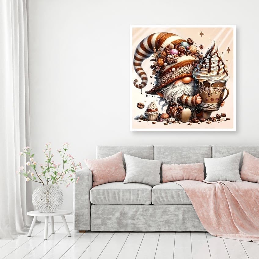 Gnome Diamond Art Kits for Adults,DIY 5D Diamond Painting Kits for Beginners, Round Full Drill Diamond Dots Paintings,Diamonds Pictures Gem Art for Adults Crafts Home Decor