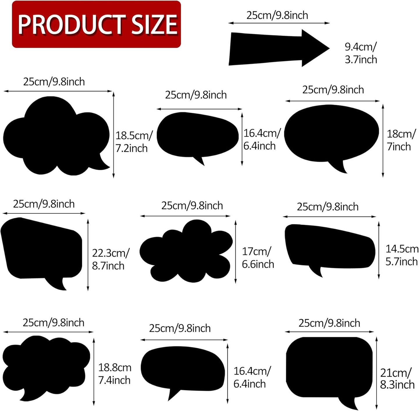 18 Pc Black Chalkboard Photo Booth Props – DIY Party Photo Frames
