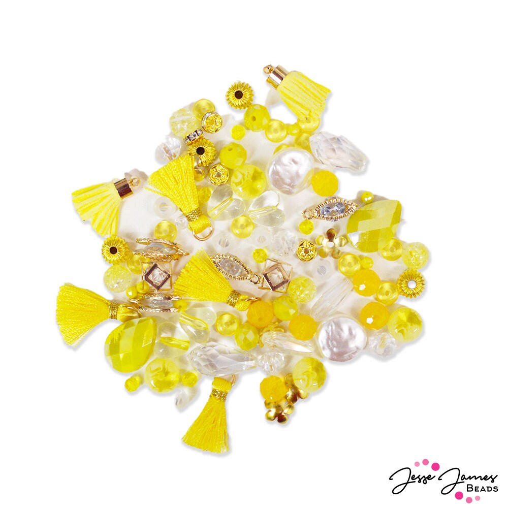 Jesse James Beads Mini Bead Mix in Lemon Yellow Sun