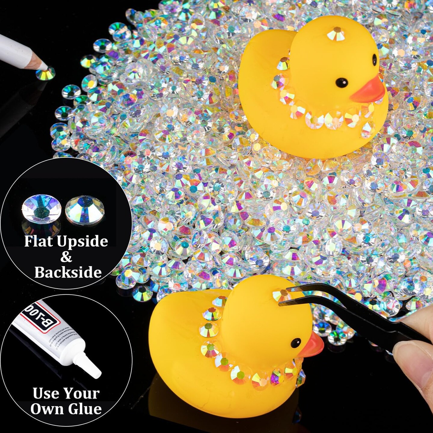6000pcs 4mm Resin Rhinestones Bulk, Transparent AB Flatback Round Jelly Rhinestones Bedazzling Non Hotfix Crystal Gems Large Quantity Wholesale for DIY Crafts Clothes Tumblers Face Makeup Manicure
