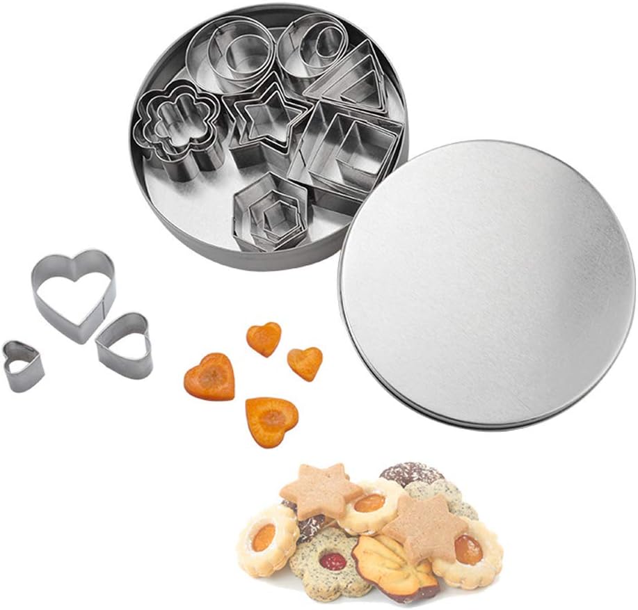Mini Cookie Cutter Shapes Set 24 Piece Stainless Steel Molds