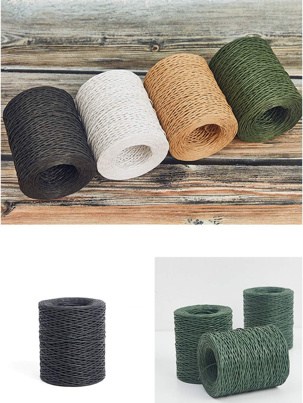 656 Feet Floral Wire,2mm Floral Bind Wire Wrap Twine,Paper Covered Wire Rustic Vine Wire for Floral Arrangements, Flower Crowns, Grapevine Wreath Making, Wedding Decorating, DIY Projects(Black)