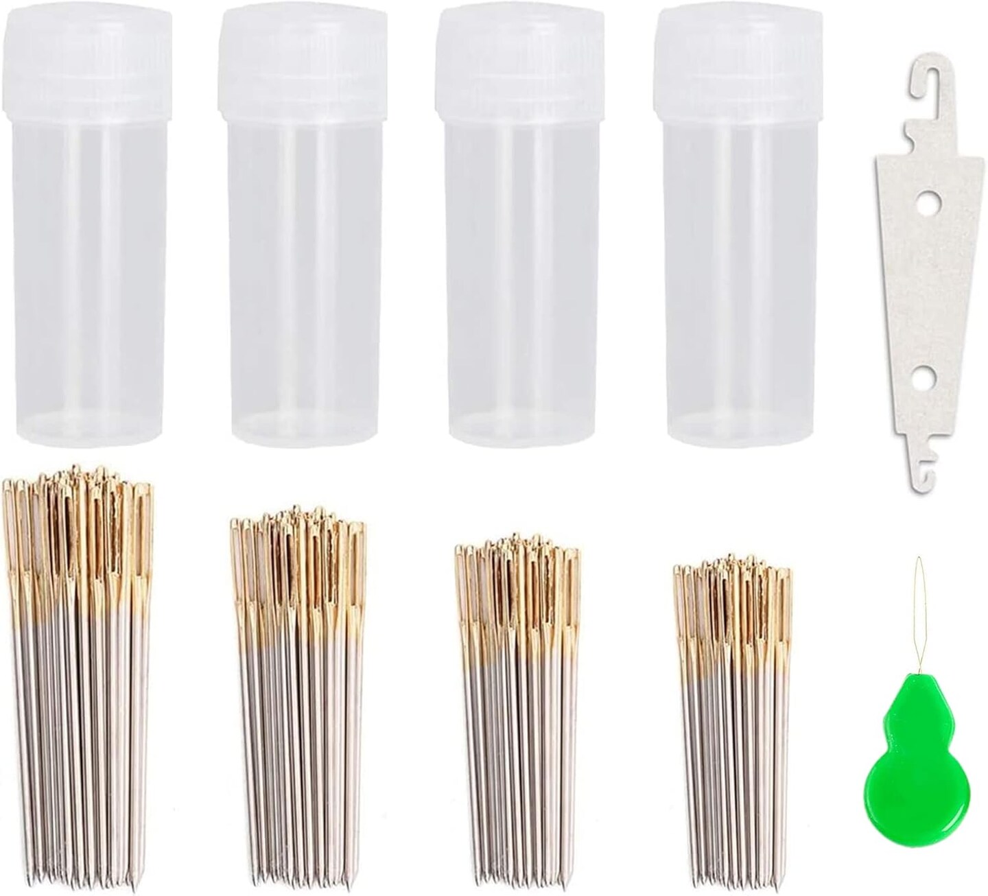 120PCS Cross Stitch Needles + 2 Threaders – Large Eye Embroidery Needles (Sizes 22#-28#)