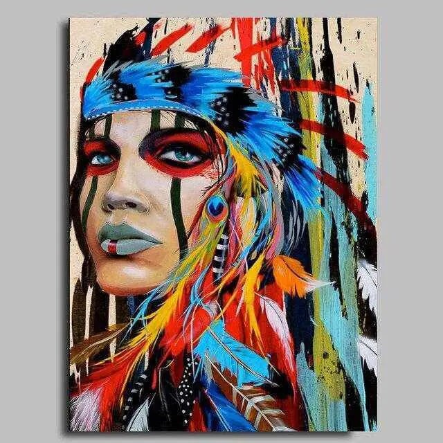 Native American Framed art print decor feminist art 20x30 inch