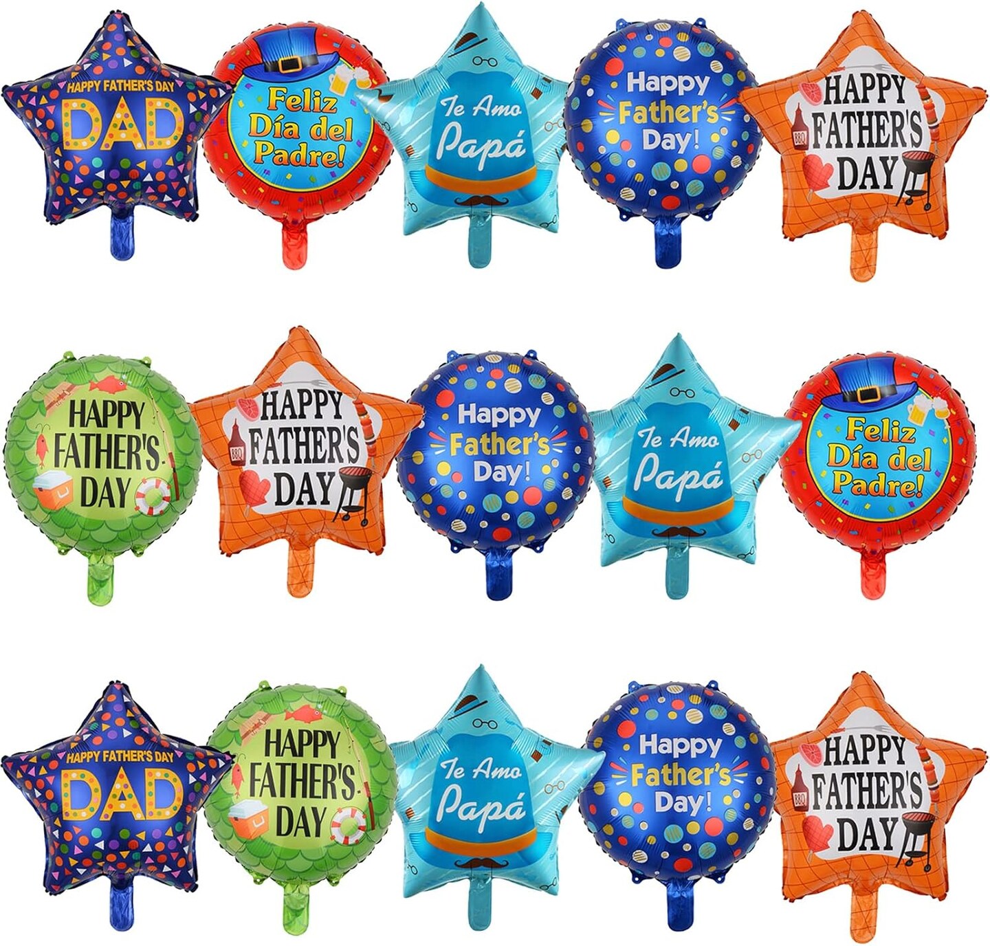 18Pcs Happy Father&#x27;s Day Balloons Happy Father&#x27;s Day Foil Balloons 18 inch Father&#x27;s Day Dad Birthday Best Dad Ever Party Decoration Supplies