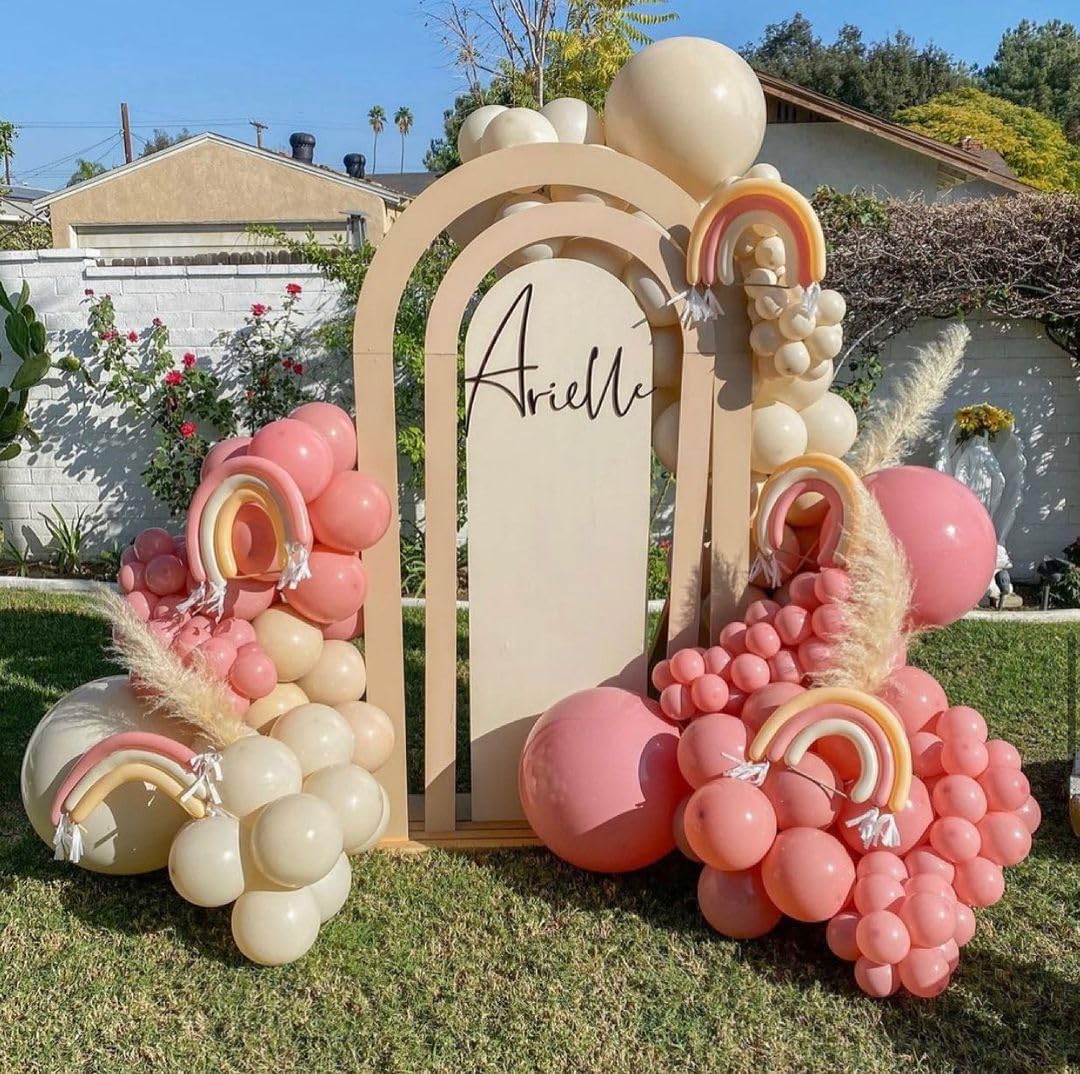 60-Pack Retro Blush Pink Latex Balloons 12in – Dusty, Beige & Rose Gold Metallic Party Decor