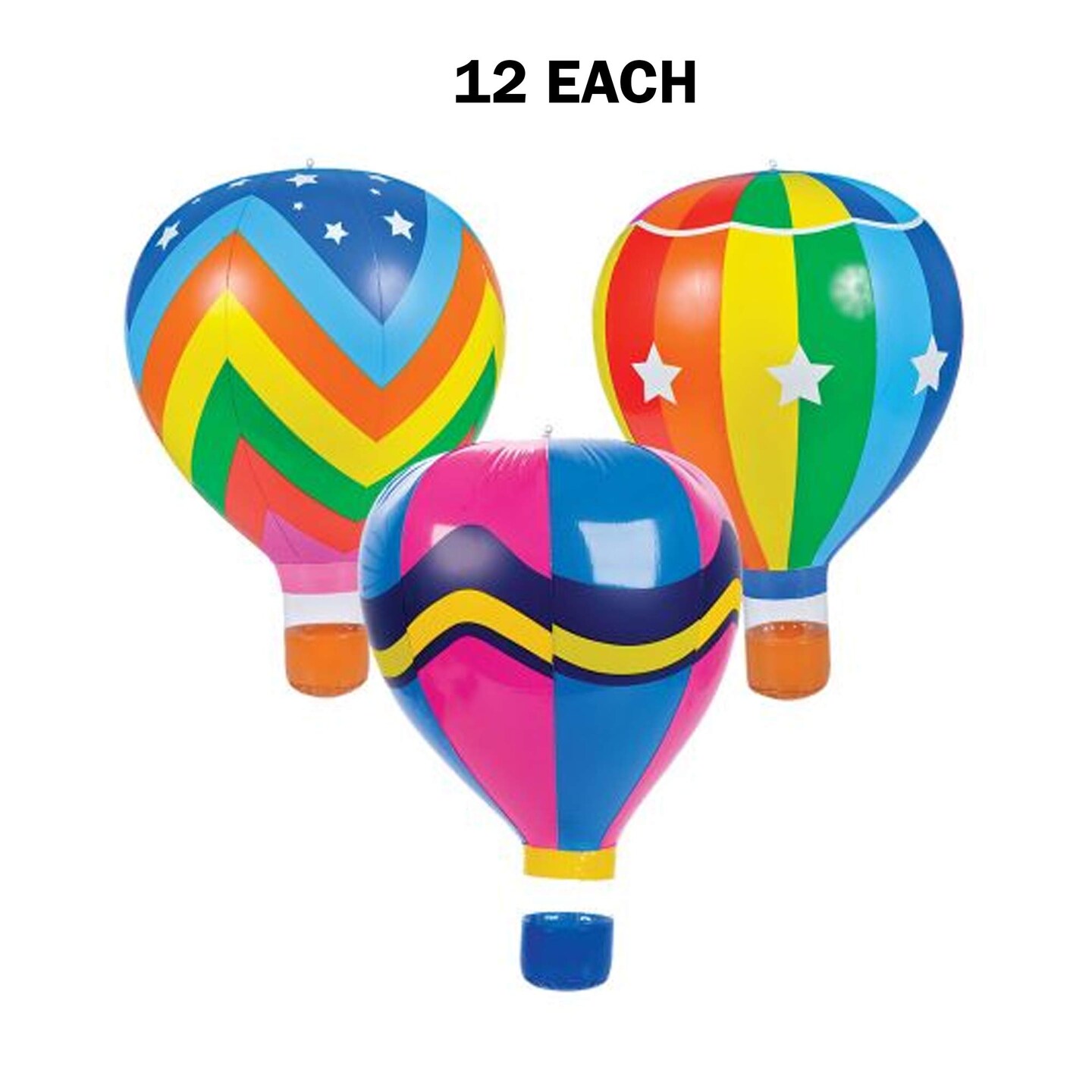 Inflatable Hot Air Balloons 22 Inch Assorted Designs, Count: 12 Each ...