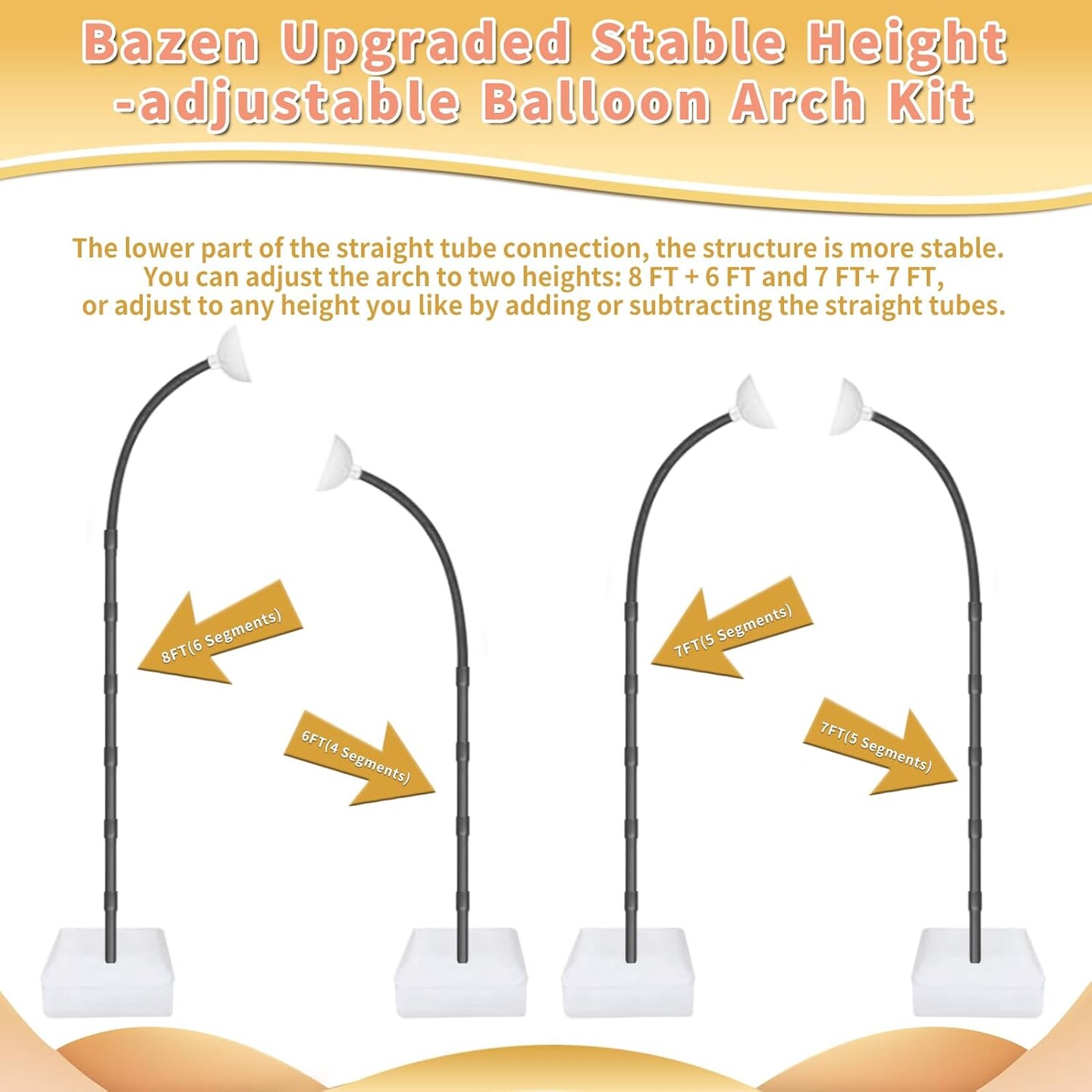 Balloon Arch Kit with Bending Frame & Floor Stand – Half Arch Garland for Wedding, Baby Shower & Graduation Decor