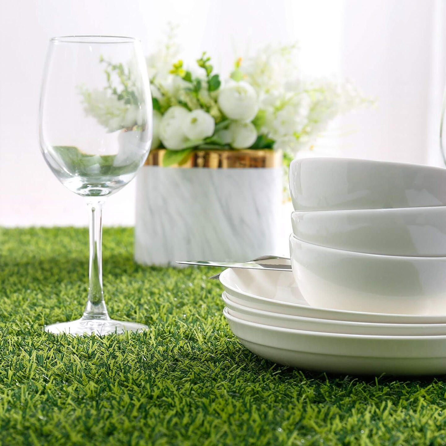 Artificial Grass Table Runners - Synthetic Grass Table Runner for Wedding Party, Birthday, Banquet, Baby Shower, Home Decorations (14 x 72 inches)