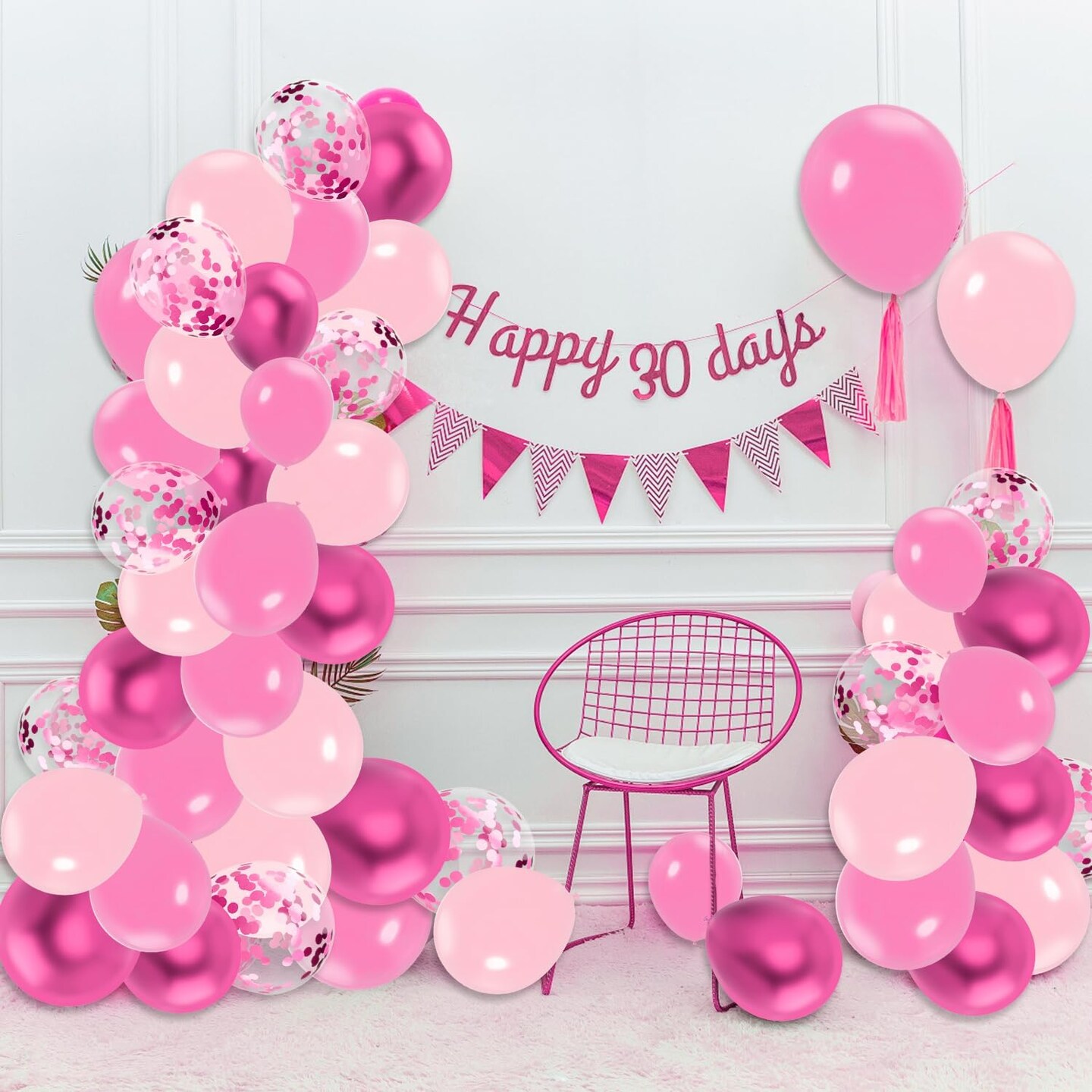 Pink Balloons, 60 Pcs Hot Pink Balloons