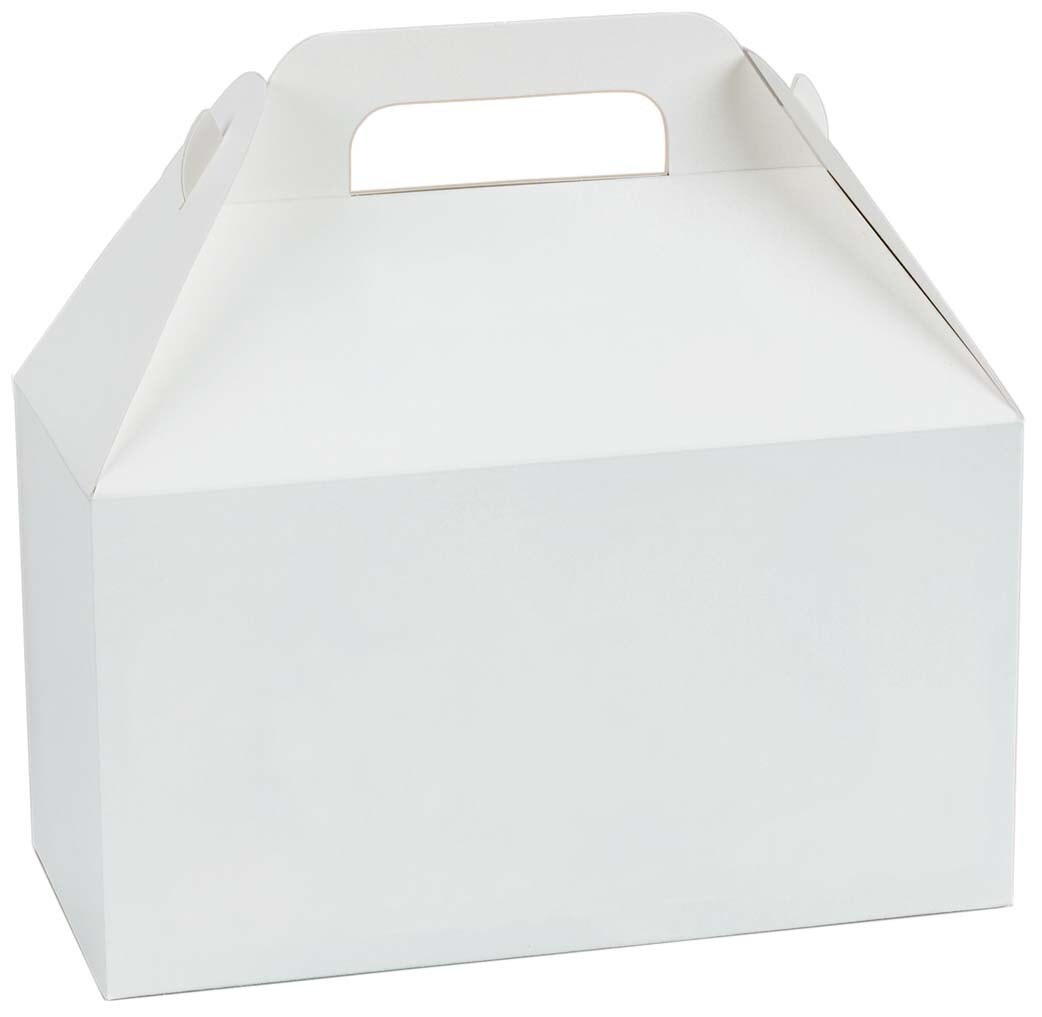 Pack/6: White Gable Box - 8-1/2 x 5 x 5-1/2&#x22;