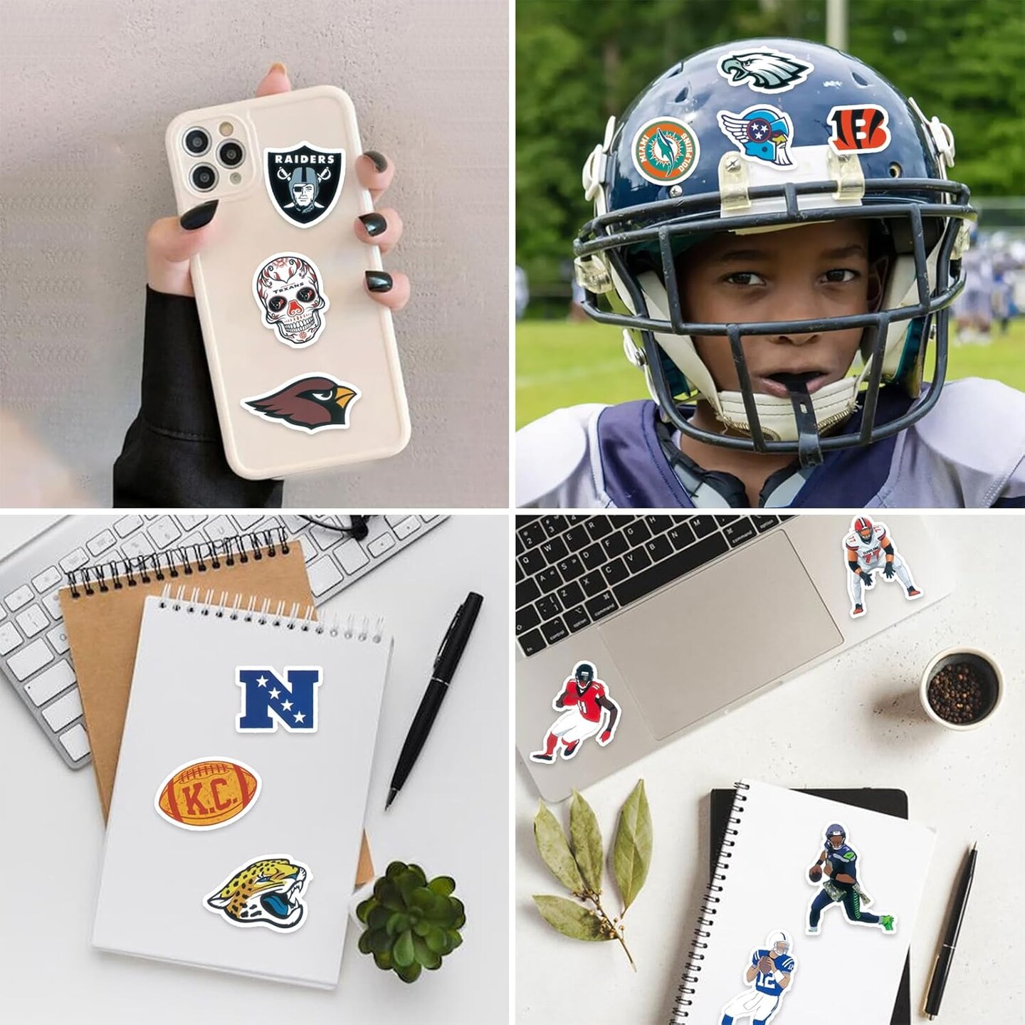 100 Pcs American Football Stickers Sports Stickers Water Bottle Computer Laptop Vinyl Stickers for Boys Teens Adults Kids Girls Football Fans