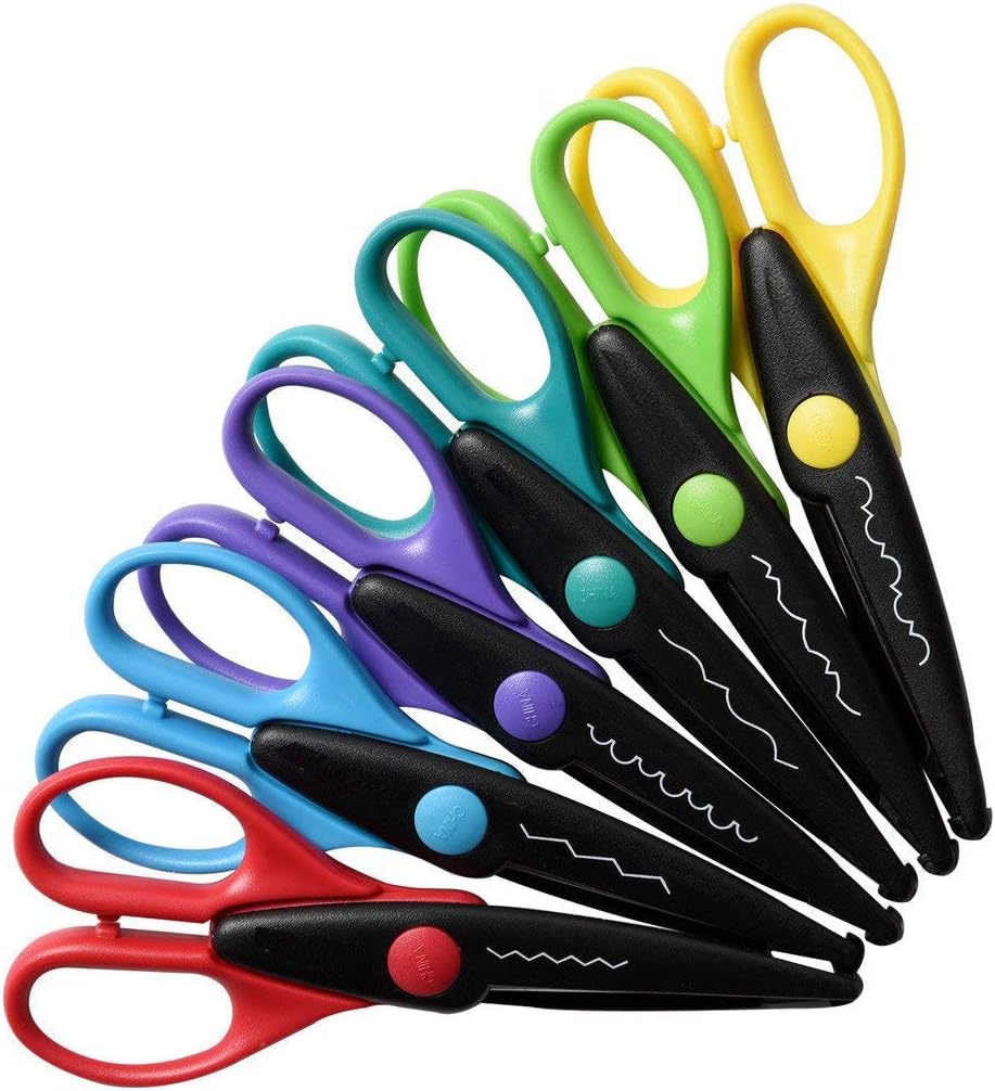 6 Colorful Decorative Edge Craft Scissor Set for Kodak, Lifeprint, Polaroid, HP, Canon, Fujifilm Photo Projects