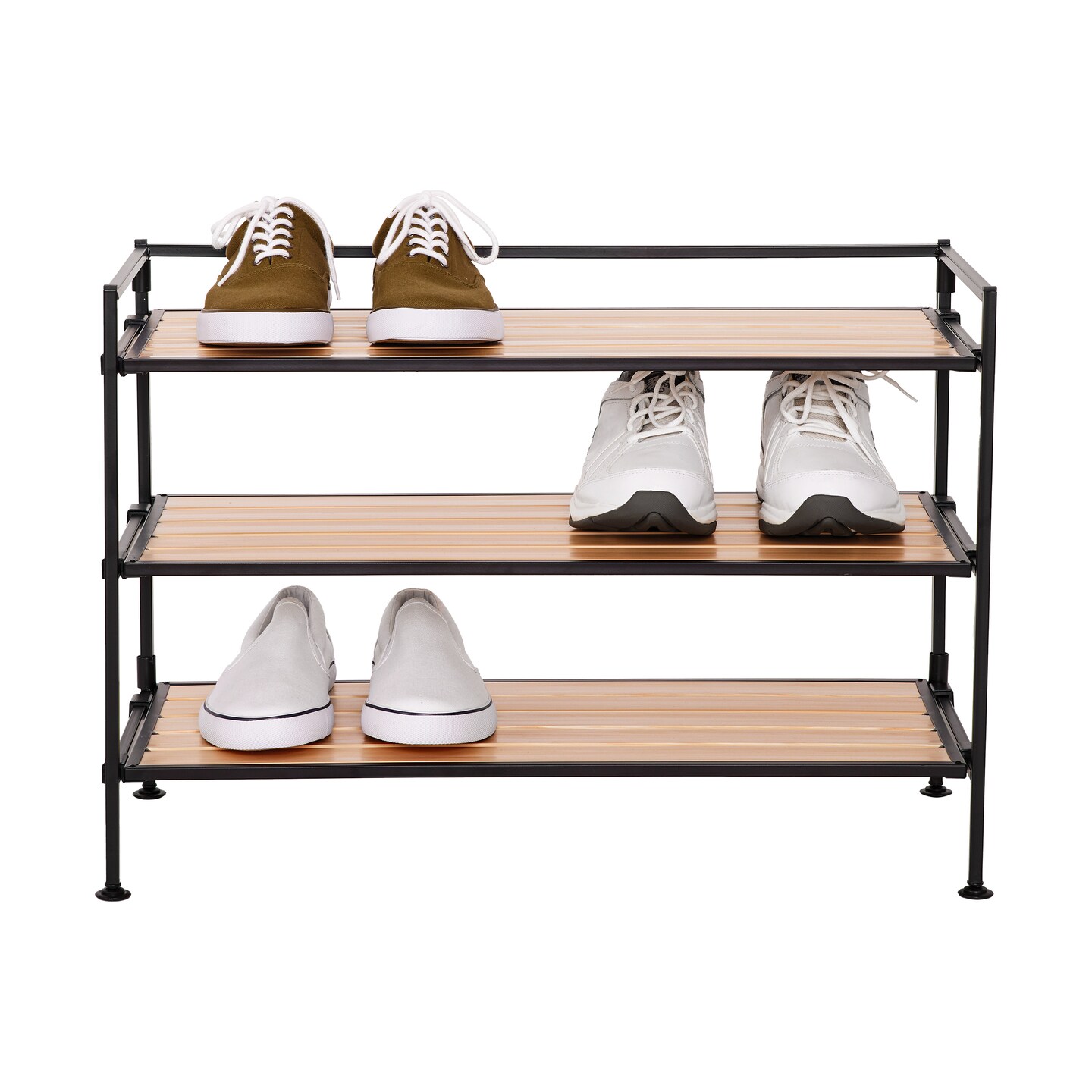 Seville Classics 3-Tier HOME Resin Slatted Shoe Rack