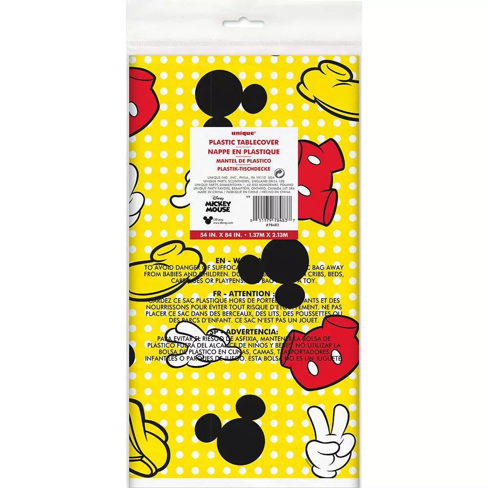 Mickey Mouse Rectangular Plastic Table Cover - 54" x 84"
