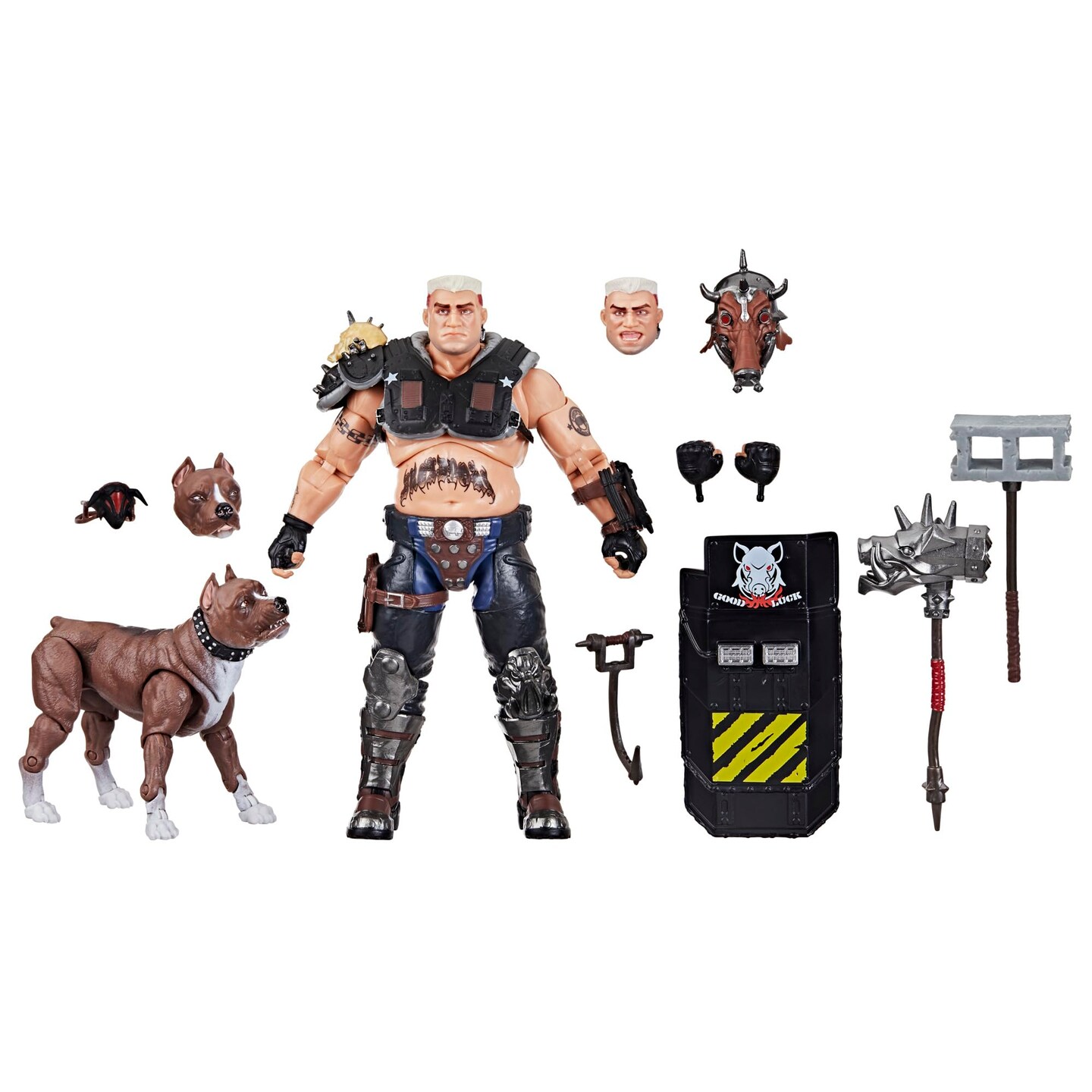 G.I. Joe Classified Series #135, Dreadnok Road Pig &#x26; Rawkus, Collectible 6 Inch Action Figure with Pet Dog Pit Bull Figure and 10 Accessories