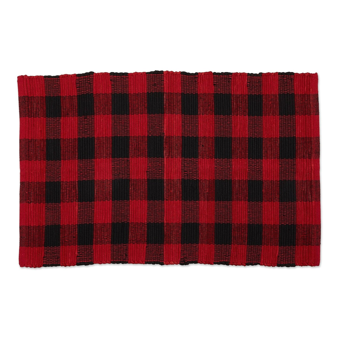 Contemporary Home Living 26" x 40" Buffalo Checkered Cotton Area Throw Rug - Red and Black