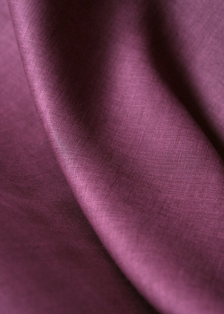 1 Yard Wild Berry Pure Linen Fabric, Midweight 5.5 Oz Softened Solid Weave 58 Inch