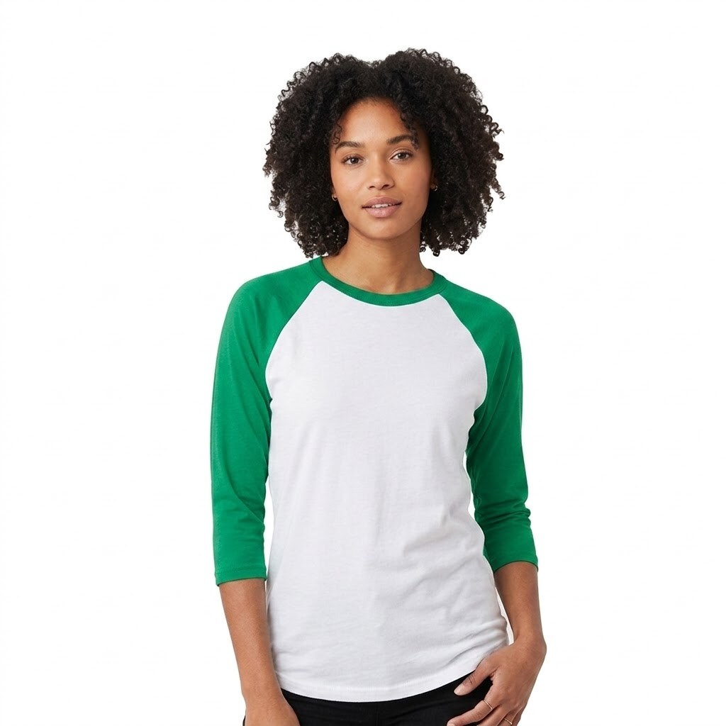 BELLA + CANVAS® Unisex Three-Quarter Sleeve Baseball Tee Raglan Contrast Sleeve Lightweight Retail Fit Shirt