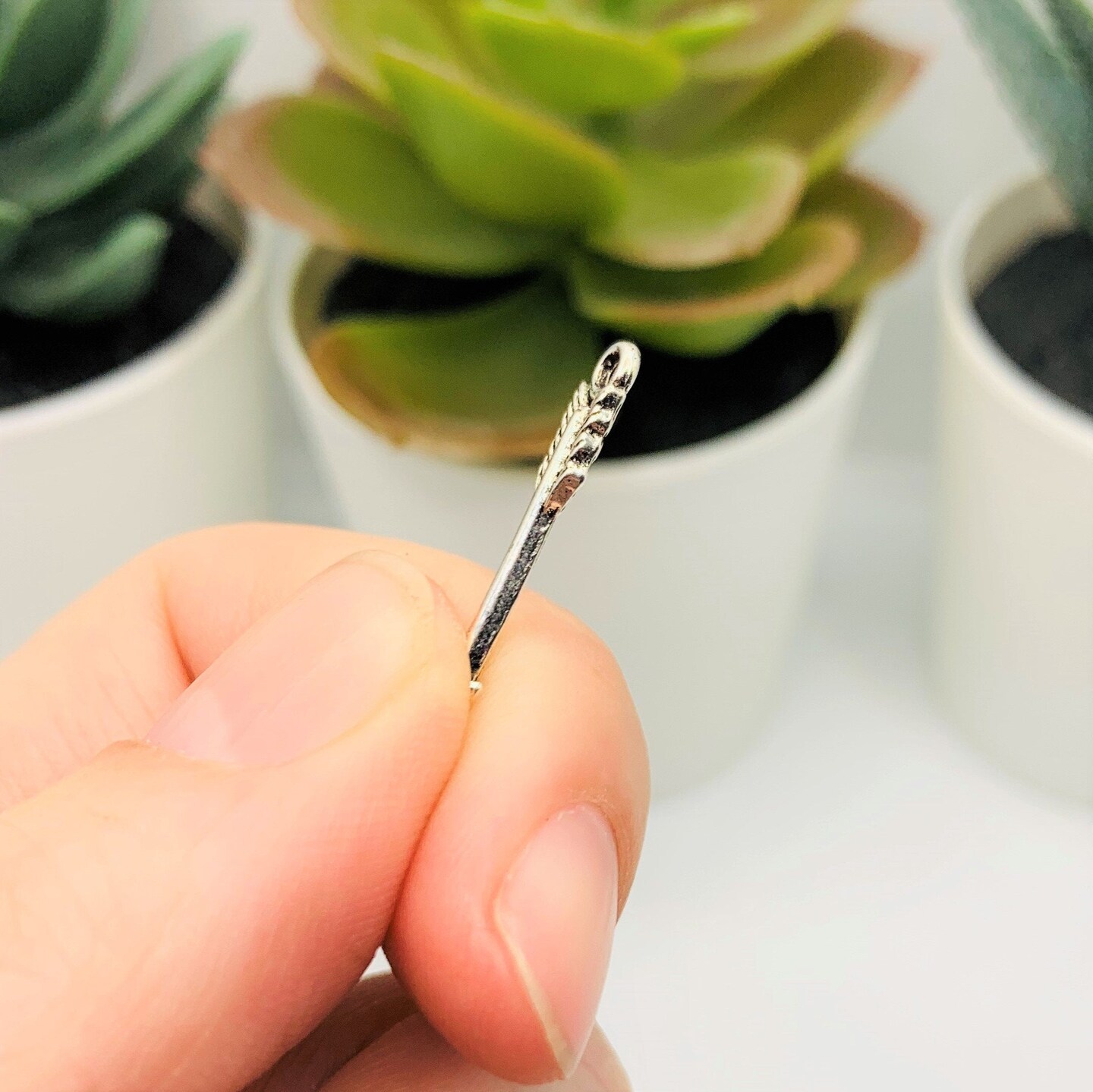 Small Silver Arrow Charms, 22x4mm