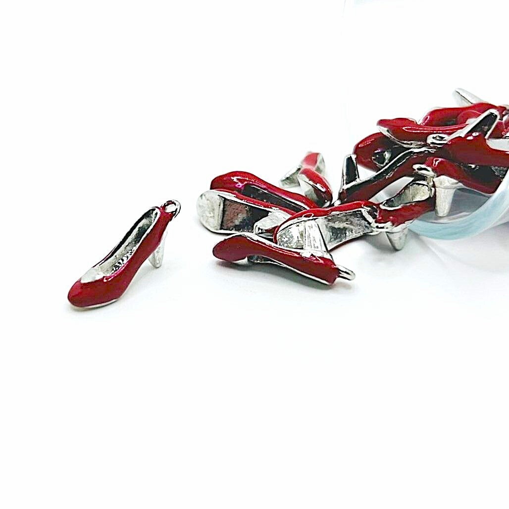 Red Ruby Heels Charms, 22x10mm
