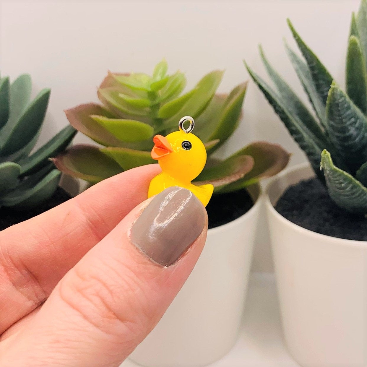 Yellow Rubber Duck Charms, 22x17mm