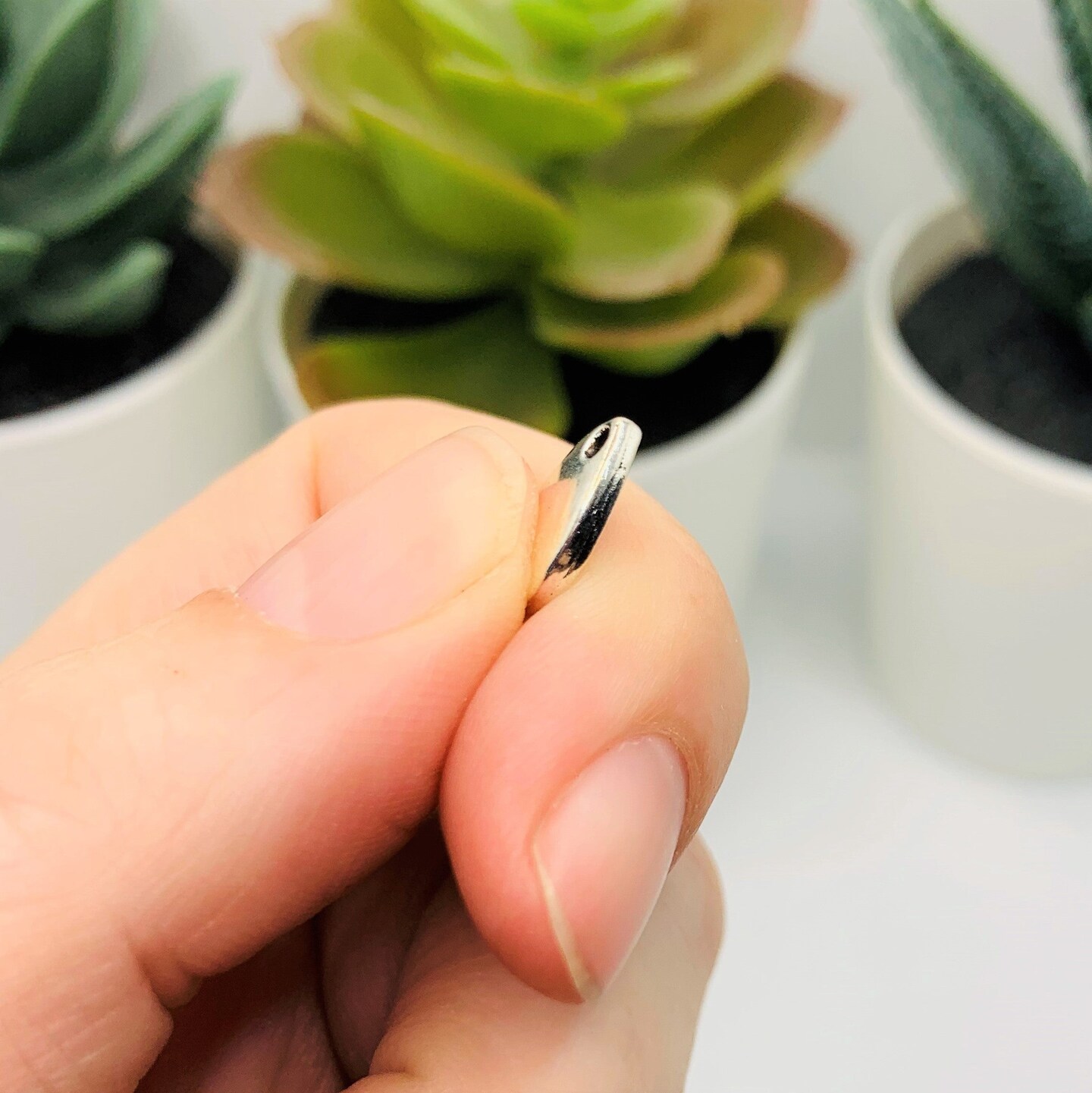 Small Antique Silver Waterdrop Embellishments, 11x8mm