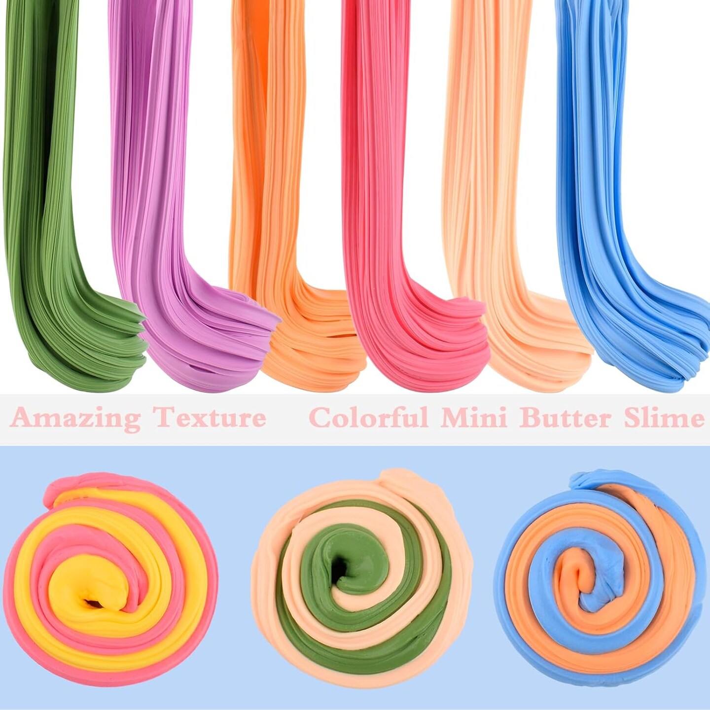 64 Pack Butter Slime Kit, Super Soft and Non-Sticky for Kids