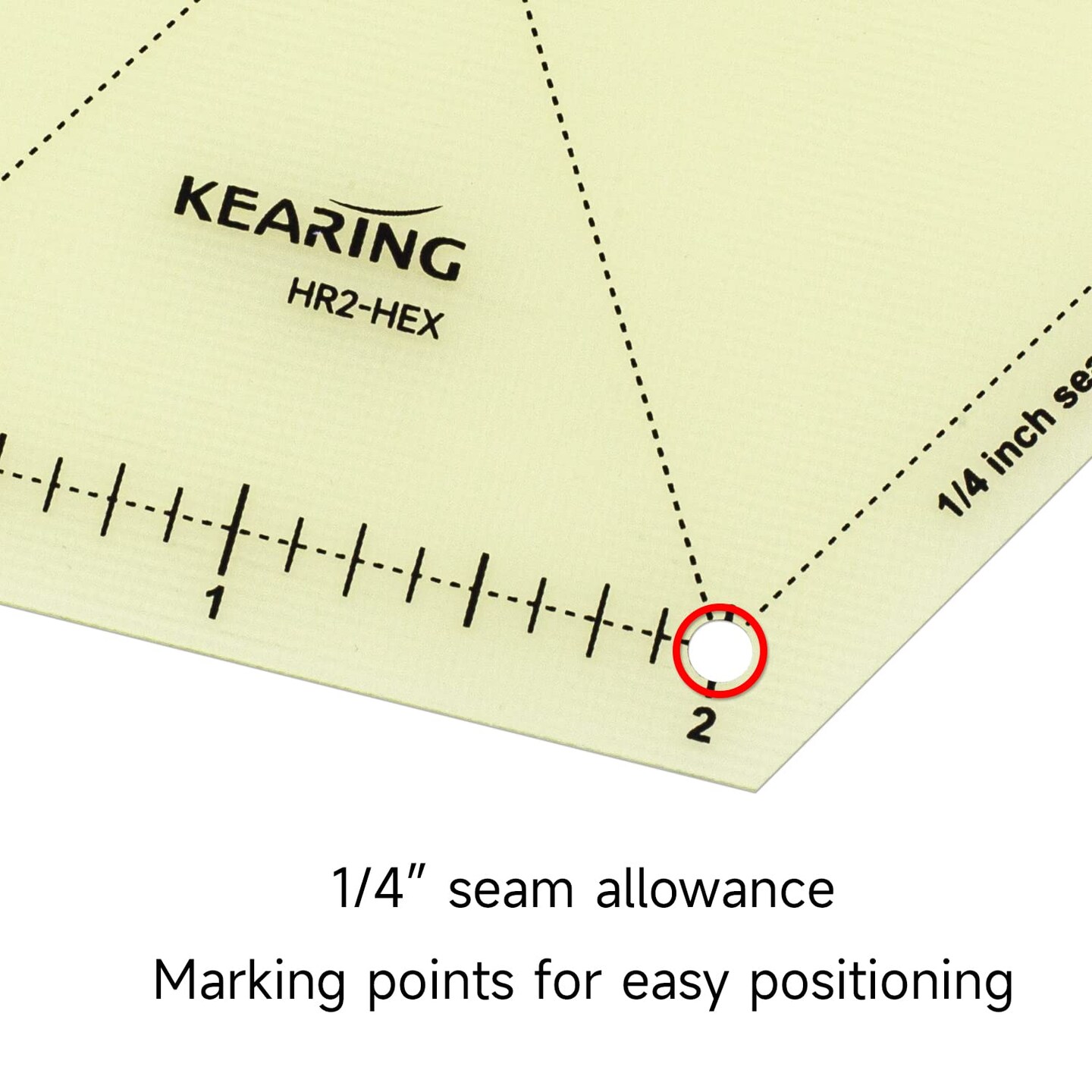 Kearing® 5 Piece Hot Hem Ruler Template Set for Sewing, Patented Heat Resistant Non-Slip Hot Ironing Ruler 1/4″ Seam Allowance and Marking Points, 2 Inches