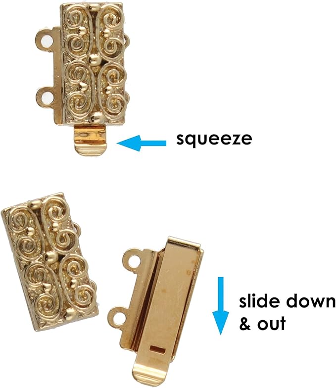 The Beadsmith Push Pull Slide Clasp – Elegant Elements – Strand Designs – Component to Finish or Connect Bracelets, Necklaces and DIY Handmade Jewelry