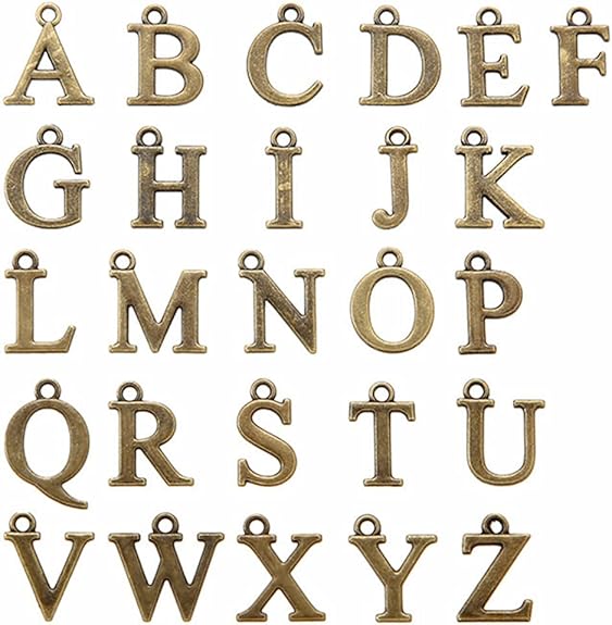 Alphabet Letter Charms Pendant Bead for Jewelry Making (4 sets/104pcs)