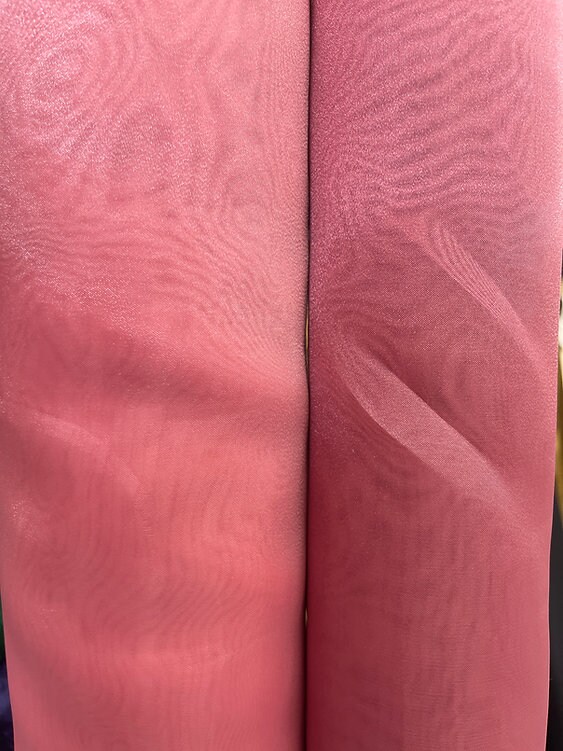 1 Yard Light Dusty Rose Sheer Crystal Organza Fabric for Dressmaking and Decorations