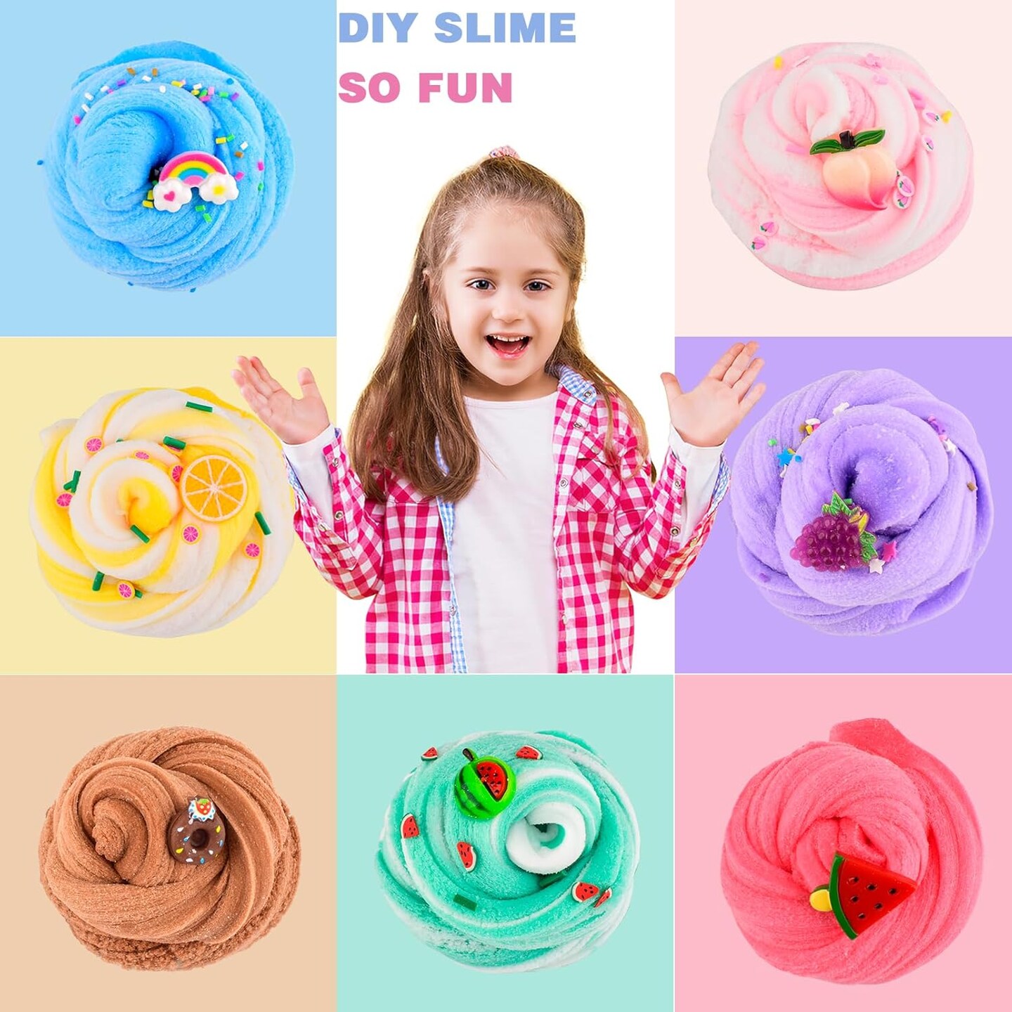 Cloud Slime Kit 7 Pack, Stress Relief Toy for Kids