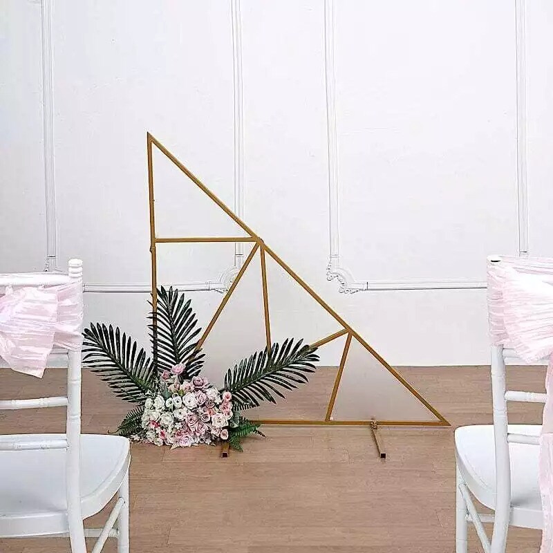 3 feet Gold Triangle Geometric Metal Wedding Arch Backdrop Stand Decorations