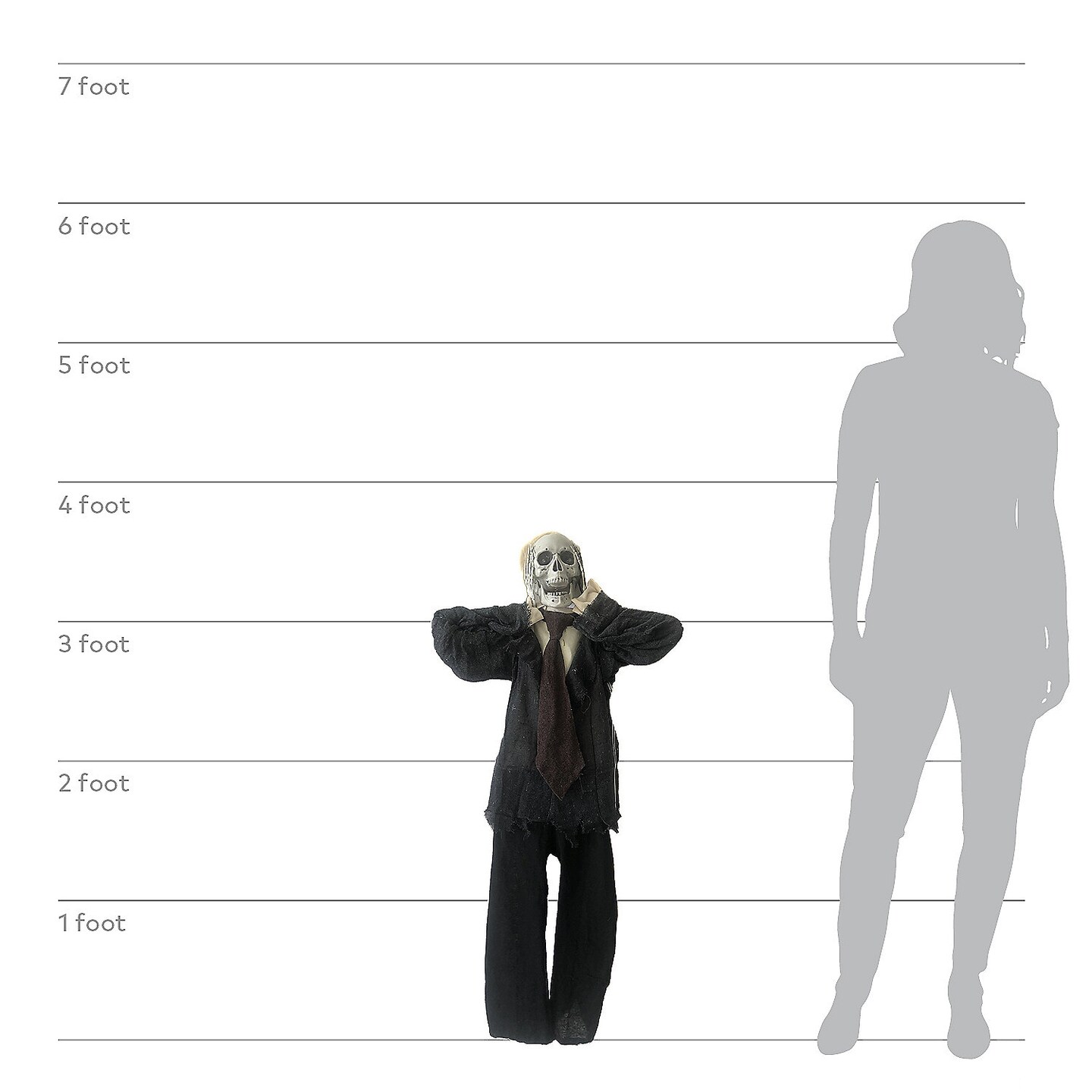 Hanging Skull Man Animated 43&#x22;