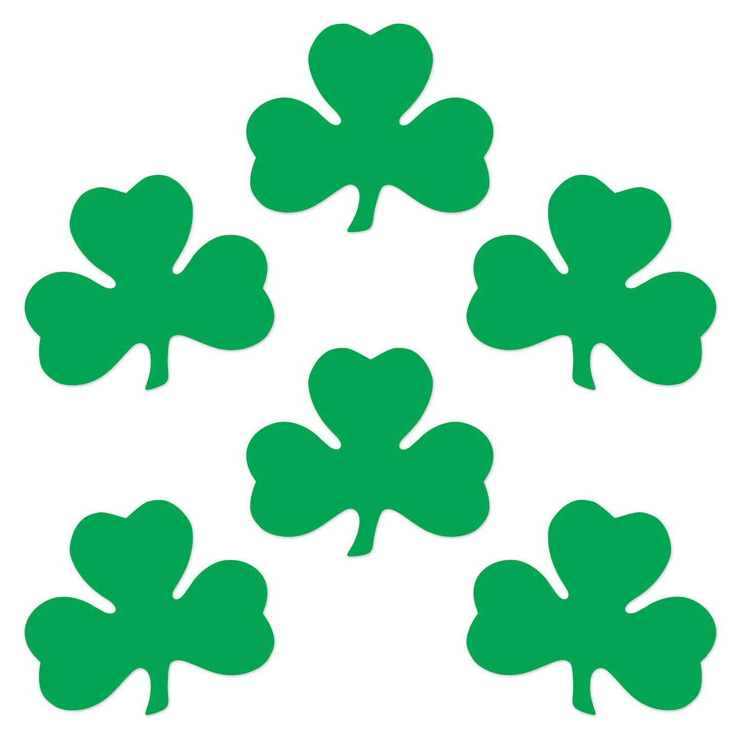 144 Pack Beistle St. Patrick&#x27;s Day Packaged Printed Shamrock Cutouts