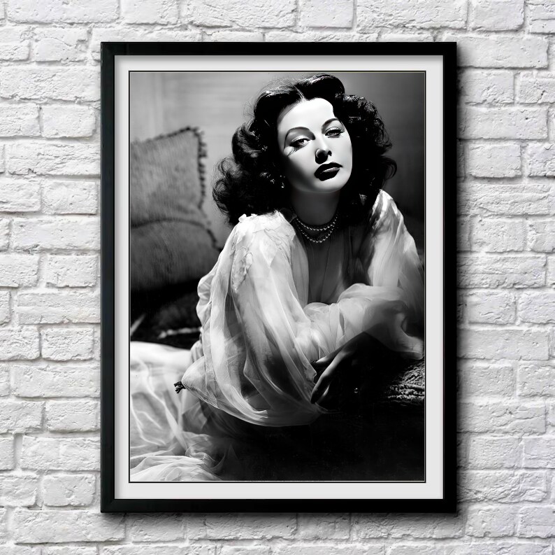 Hedy Lamarr publicity photo c. 1942, black and white, multiple