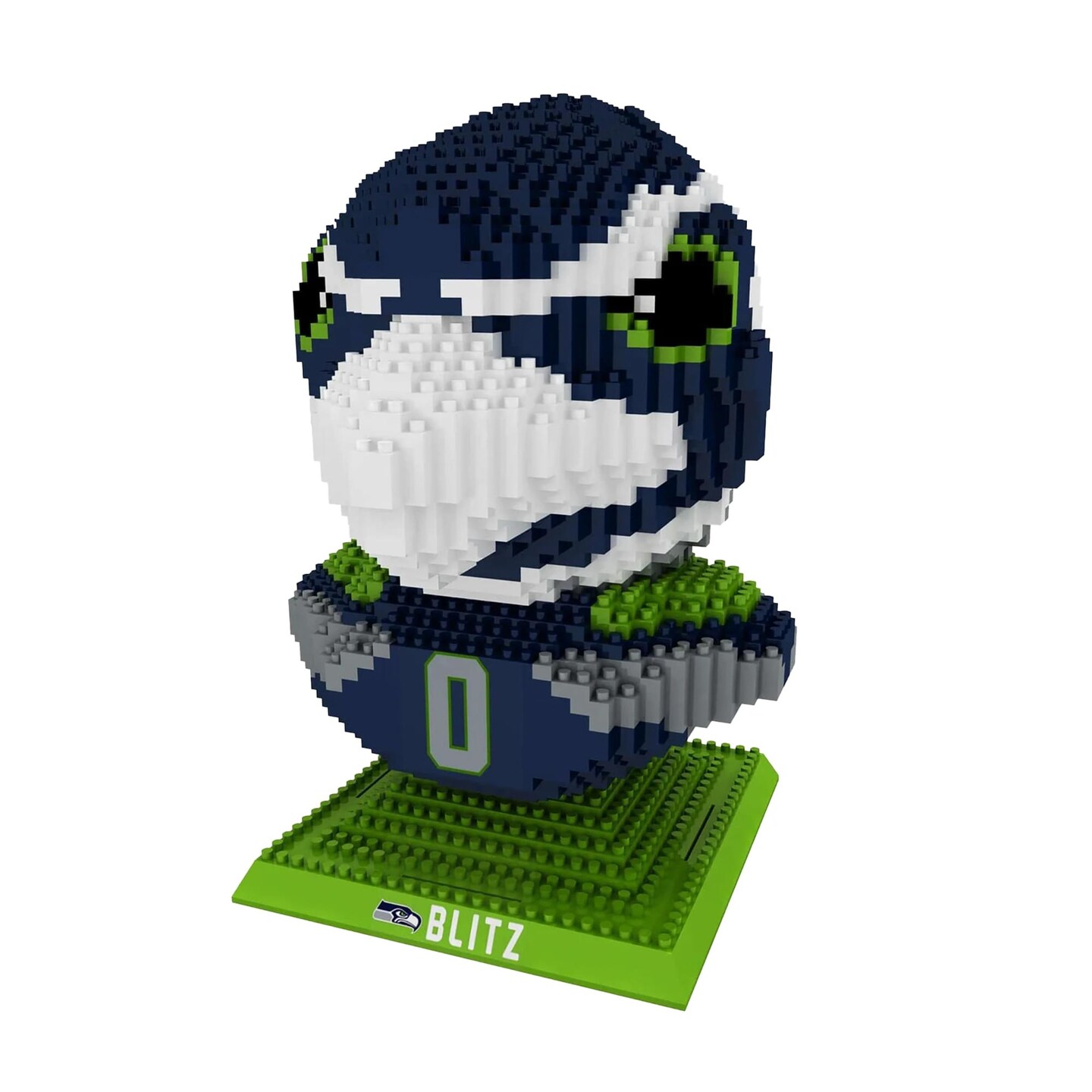 Seattle Seahawks NFL BRXLZ Mascot Bust 1557-Piece Building Block Set