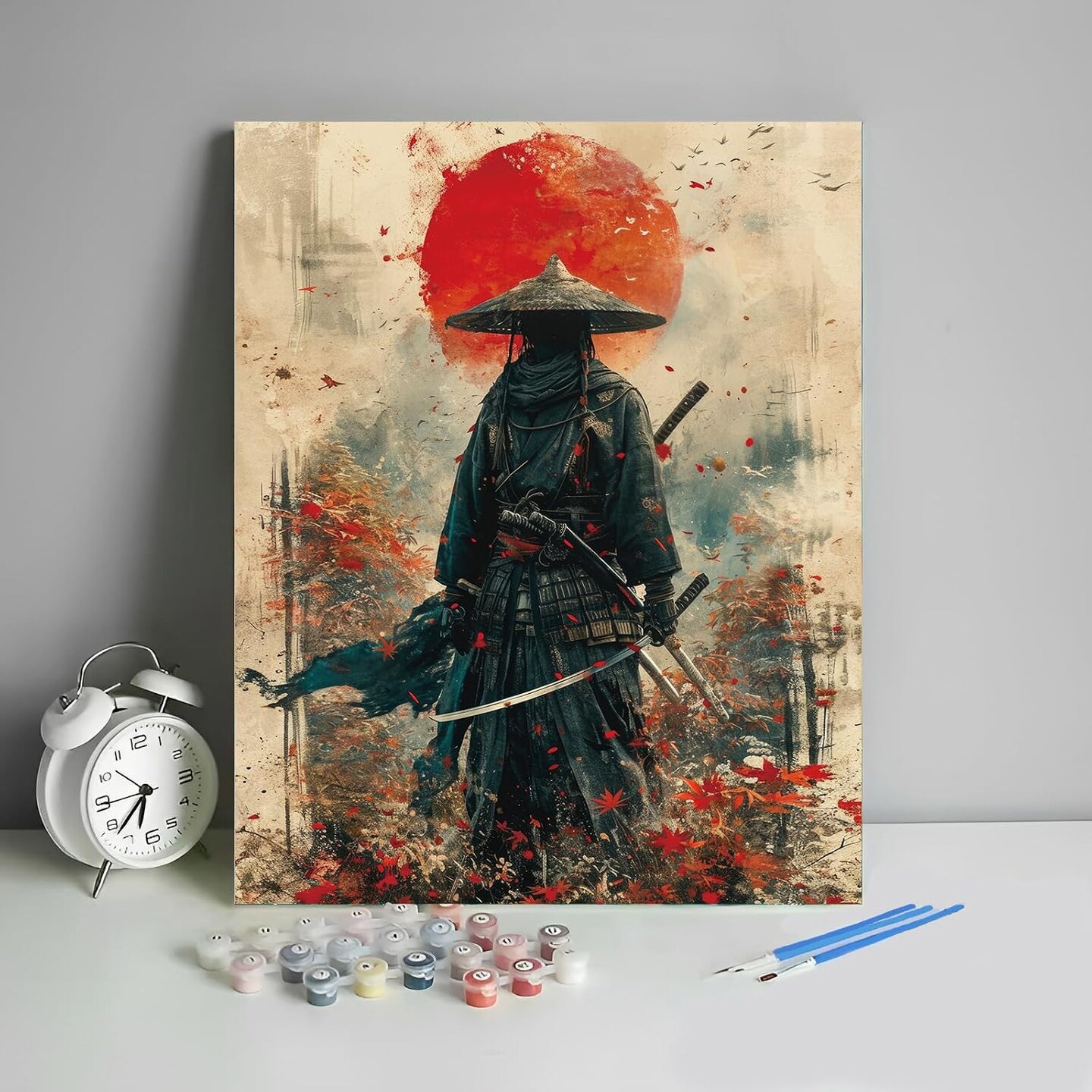 Adult Paint by Numbers Kit, 16x20 Inch Japanese Samurai Canvas