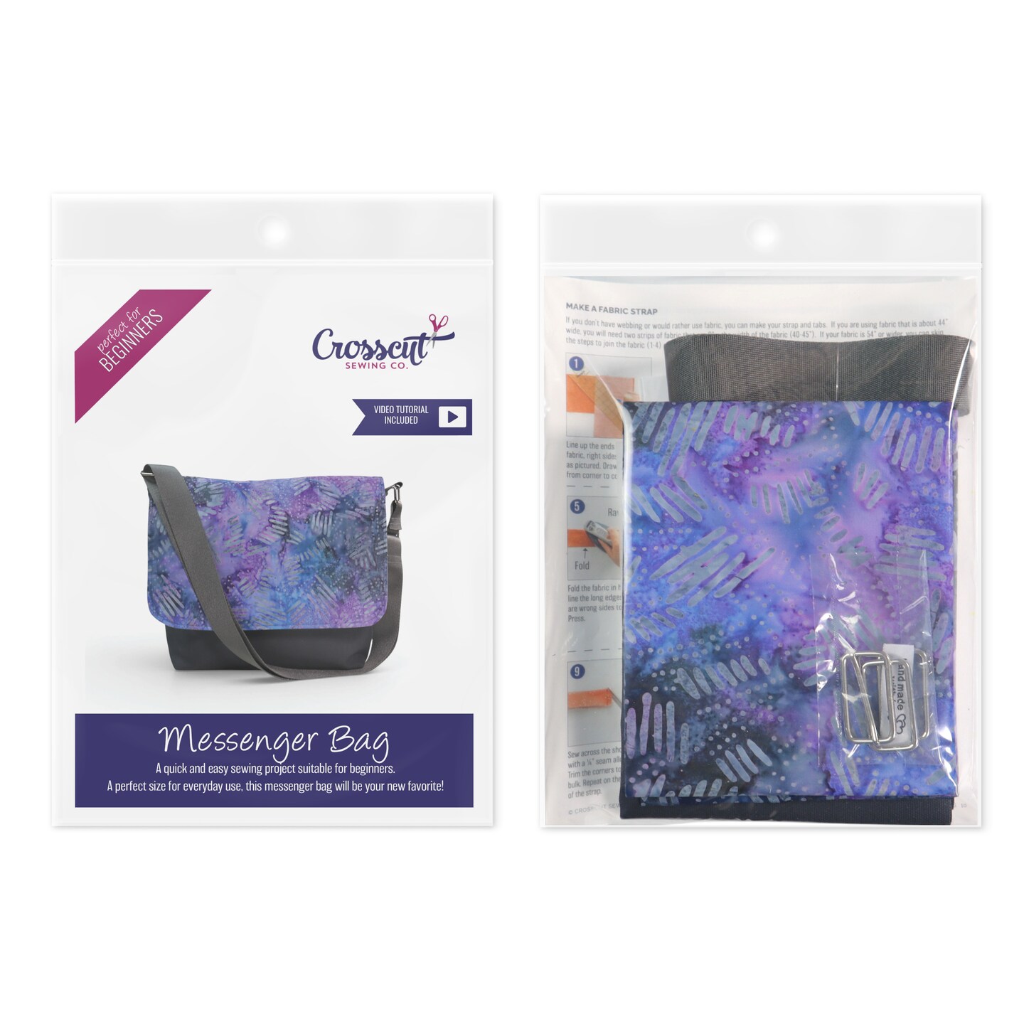 Crosscut Sewing Co.® Messenger Bag Sewing Project Kit for Beginners